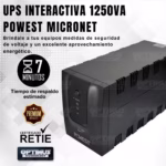 UPS Multitoma Interactiva Powest Micronet 1000VA 8 Salidas regulador de tensión AVR respaldo independiente protección apagones - Image 3