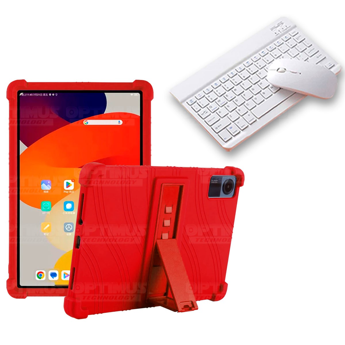 Kit Case Forro Protector Antigolpes + Teclado y Mouse Bluetooth para Tablet Xiaomi Redmi Pad SE 11 Pulgadas 2023 Wifi