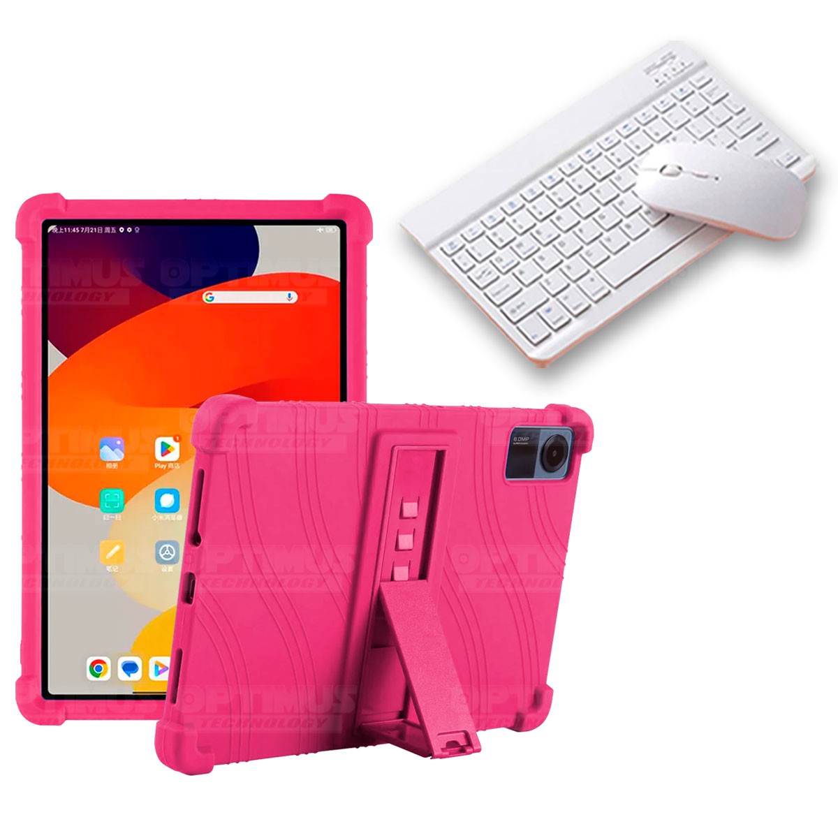 Kit Case Forro Protector Antigolpes + Teclado y Mouse Bluetooth para Tablet Xiaomi Redmi Pad SE 11 Pulgadas 2023 Wifi