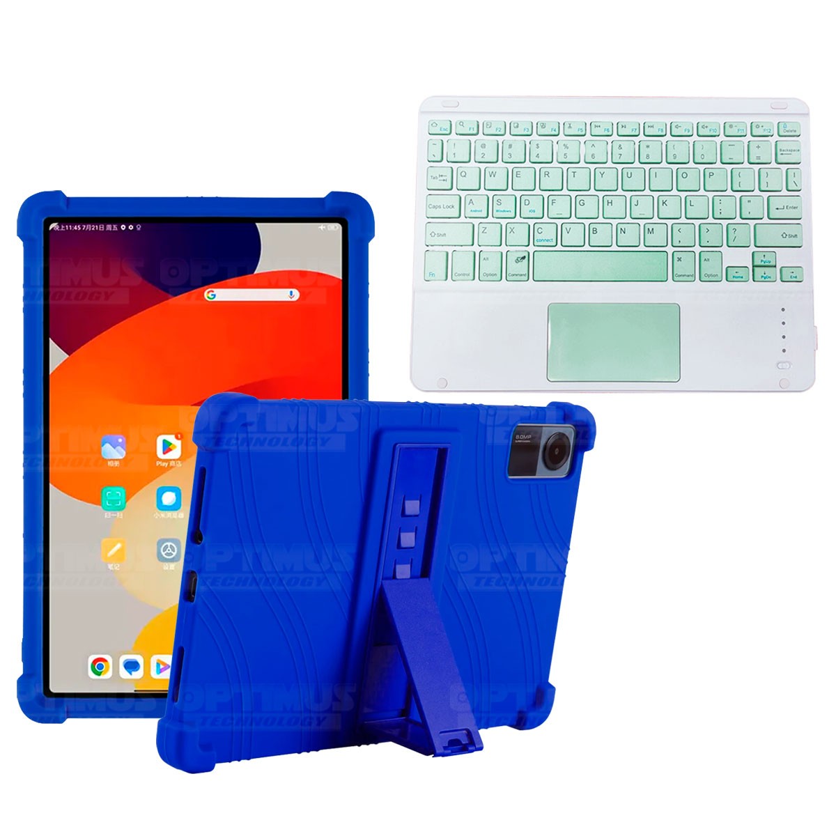 Kit Case Estuche Protector Antigolpes + Teclado Mouse Touchpad Bluetooth para Tablet Xiaomi Redmi Pad SE 11 Pulgadas 2023 Wifi
