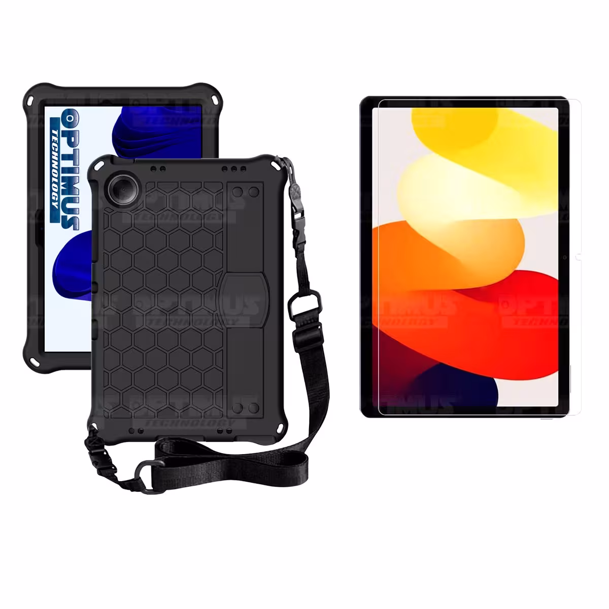 Kit Vidrio Cristal Templado Y Estuche Protector Anti golpes Correa para Tablet Xiaomi Redmi Pad SE 11 Pulgadas 2023 Wifi