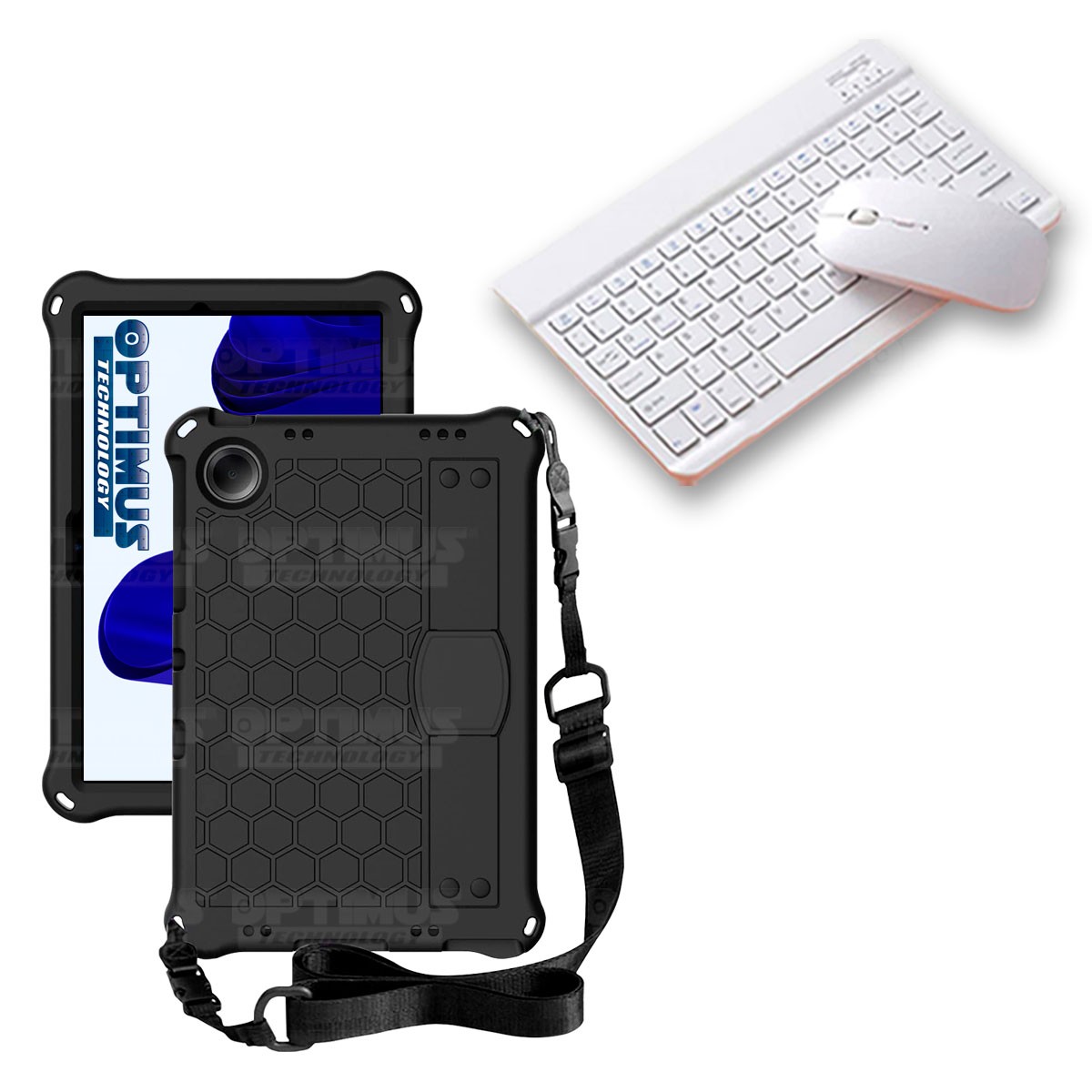Kit Case Forro Protector con correa + Teclado y Mouse Bluetooth para Tablet Xiaomi Redmi Pad SE 11 Pulgadas 2023 Wifi