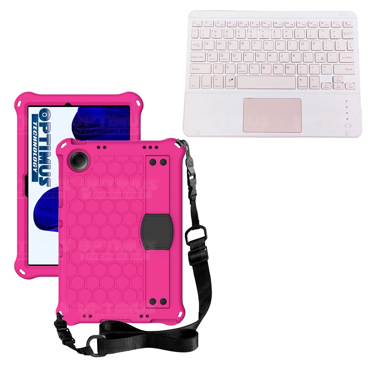 Kit Case Protector con correa + Teclado Mouse Touchpad Bluetooth para Tablet Xiaomi Redmi Pad SE 11 Pulgadas 2023 Wifi