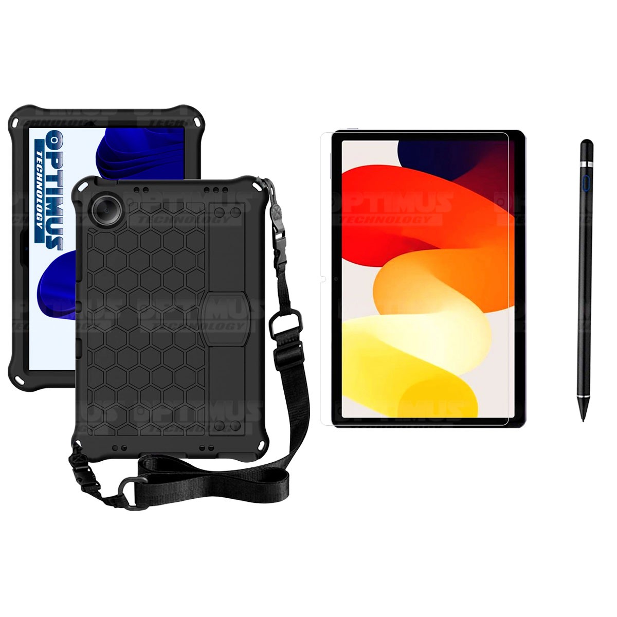 Kit Estuche Protector Correa + Vidrio Templado + Lápiz Digital para Tablet Xiaomi Redmi Pad SE 11 Pulgadas 2023 Wifi