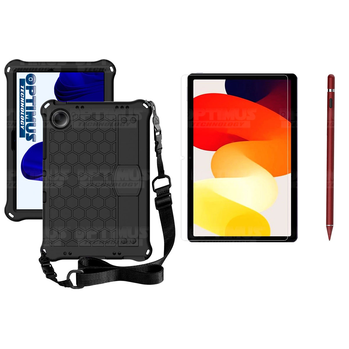 Kit Estuche Protector Correa + Vidrio Templado + Lápiz Digital para Tablet Xiaomi Redmi Pad SE 11 Pulgadas 2023 Wifi