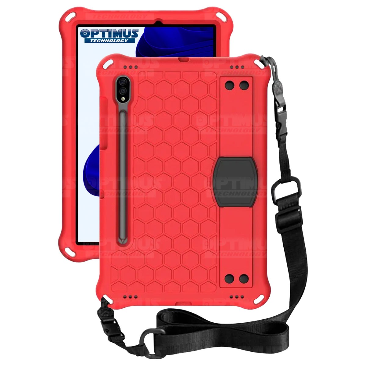 Estuche Protector con Correa Tablet Samsung Galaxy Tab S7 11 Pulgadas Wifi 2020 SM-T870 / SM-X875 Anti golpes con soporte