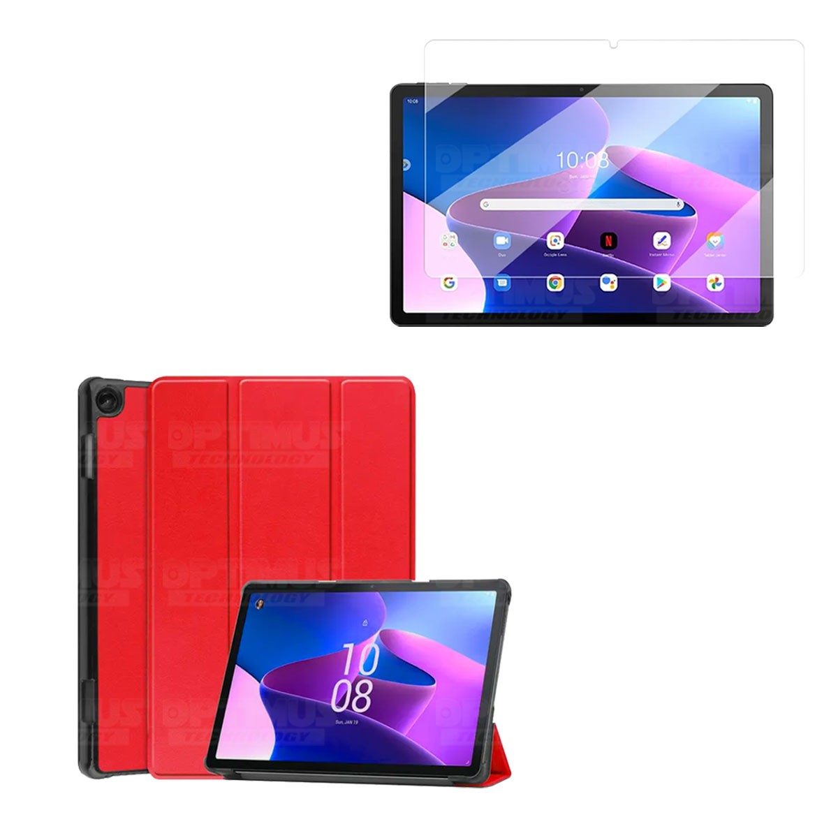 Vidrio Cristal Templado Y Estuche Case Protector para Tablet Lenovo M10 HD 3rd Generación TB-328 2022 10.1 Pulgadas ZAAF0071CO