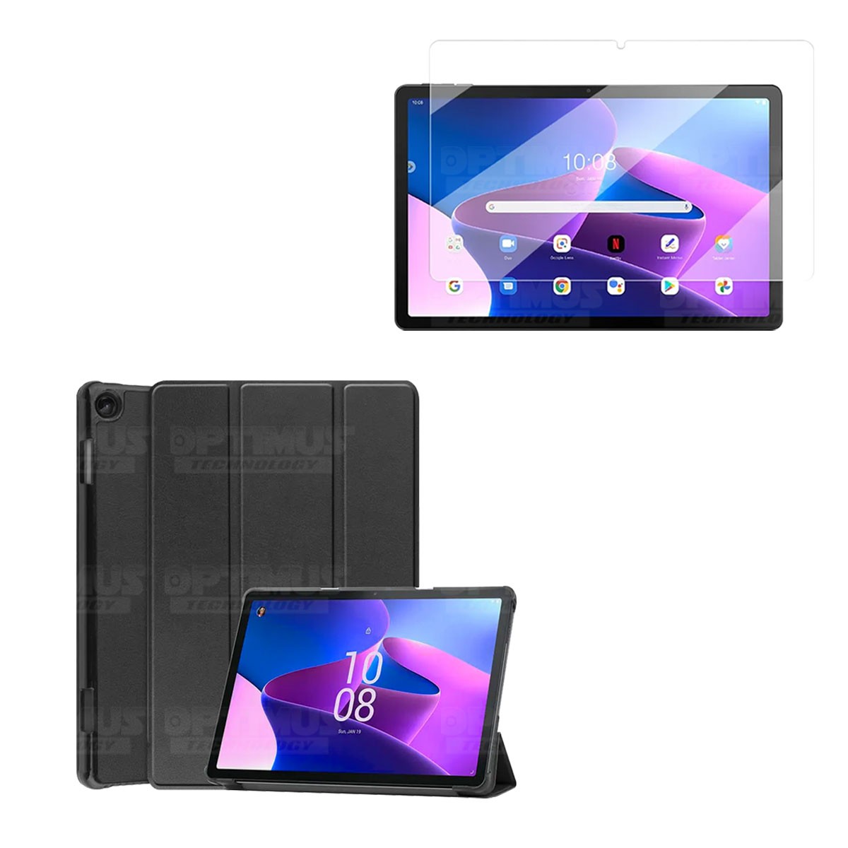 Vidrio Cristal Templado Y Estuche Case Protector para Tablet Lenovo M10 HD 3rd Generación TB-328 2022 10.1 Pulgadas ZAAF0071CO