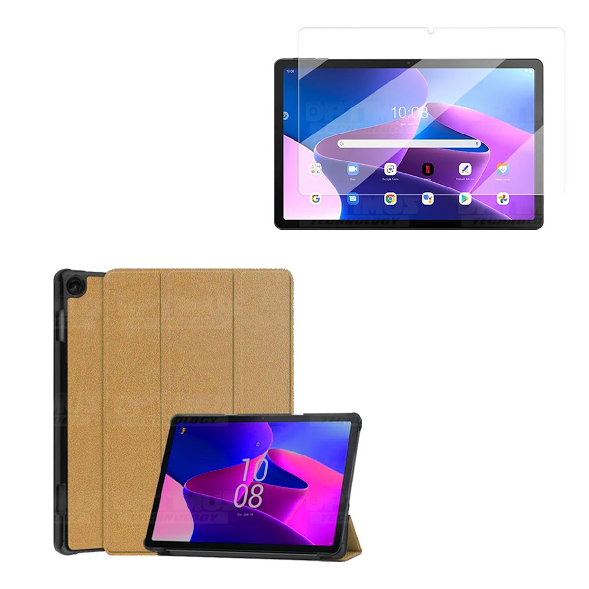 Vidrio Cristal Templado Y Estuche Case Protector para Tablet Lenovo M10 HD 3rd Generación TB-328 2022 10.1 Pulgadas ZAAF0071CO
