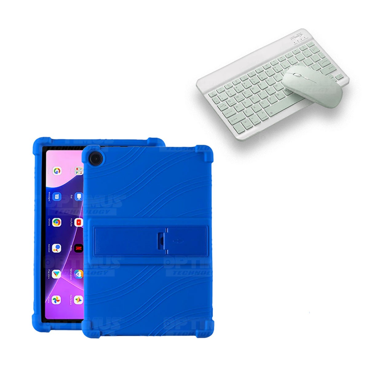 Kit Case Forro Protector Antigolpes + Teclado y Mouse Bluetooth Tablet Lenovo M10HD 3rd Generacion TB-328 2022 10.1 Pulgadas