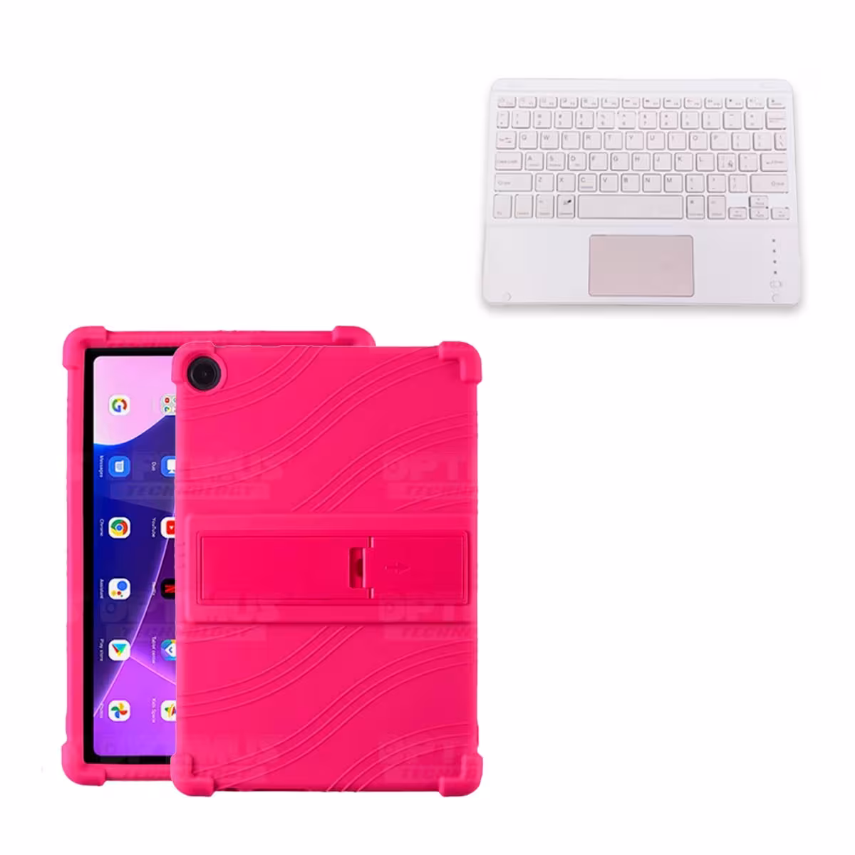 Kit Case Estuche Protector Antigolpes + Teclado Touchpad Bluetooth para Tablet Lenovo M10HD 3rd Generacion TB-328 2022 10.1 Pulg