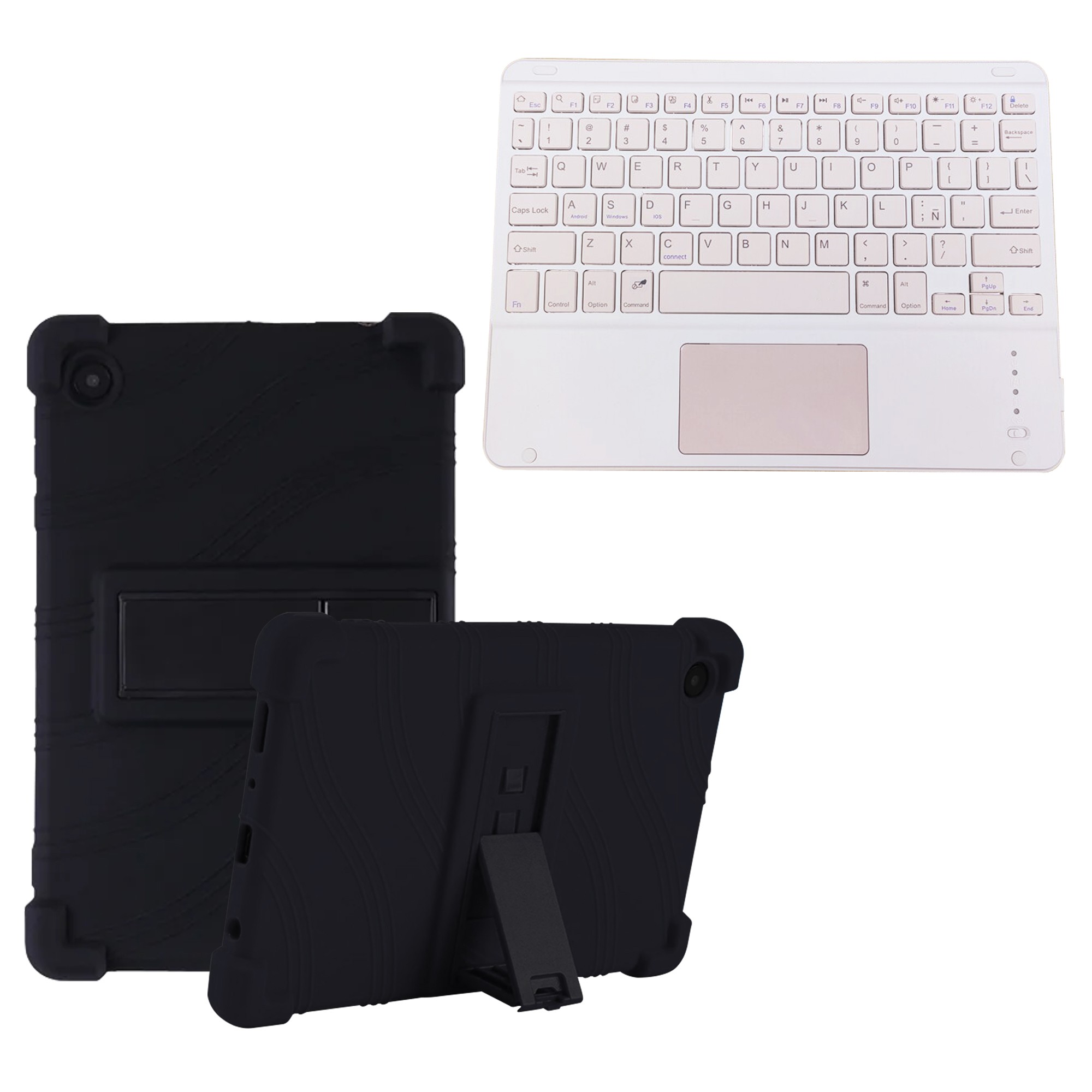 Kit Case Estuche Protector Antigolpes + Teclado Touchpad Bluetooth para Tablet Samsung Galaxy Tab A9 8.7 Pulgadas SM-X110 / X115