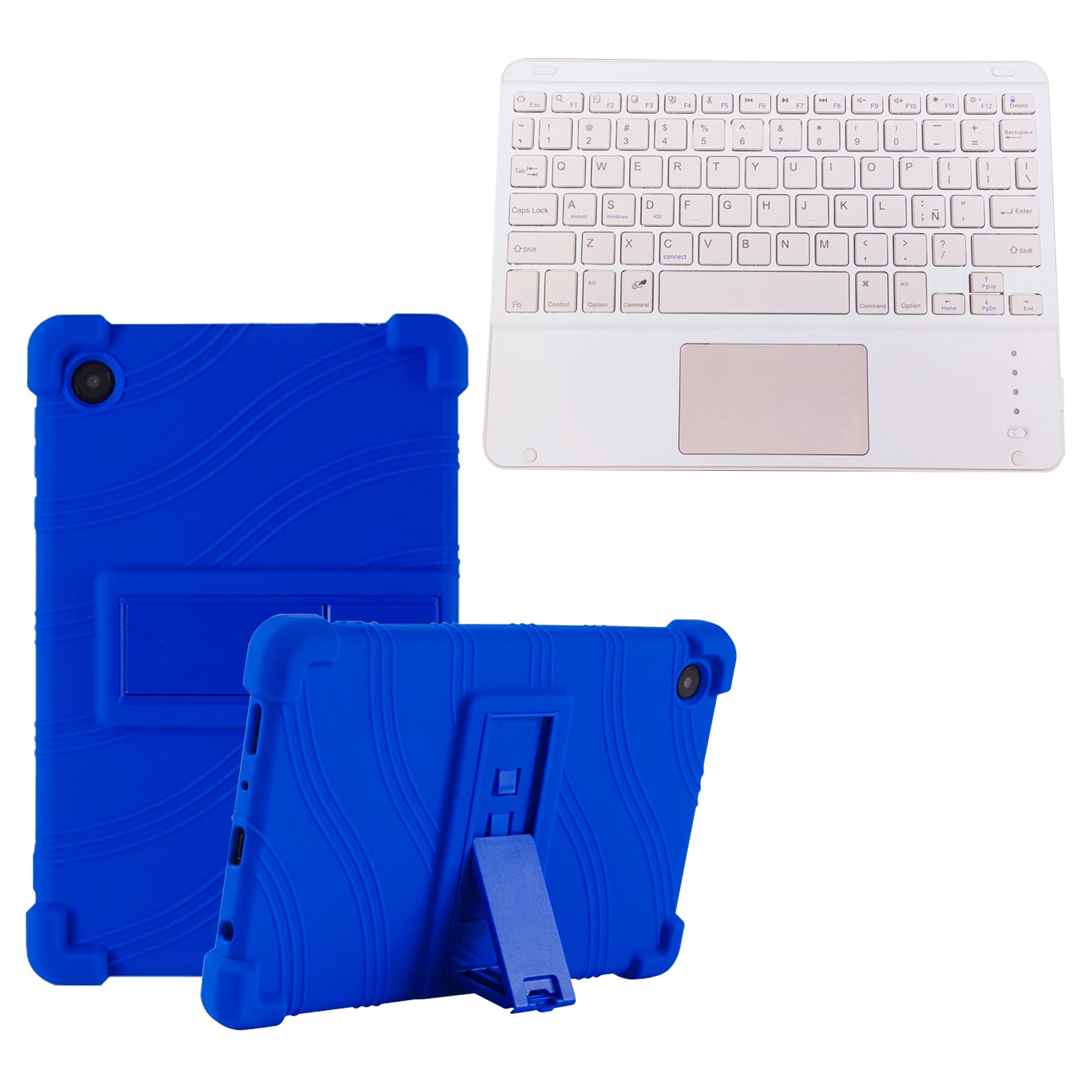 Kit Case Estuche Protector Antigolpes + Teclado Touchpad Bluetooth para Tablet Samsung Galaxy Tab A9 8.7 Pulgadas SM-X110 / X115