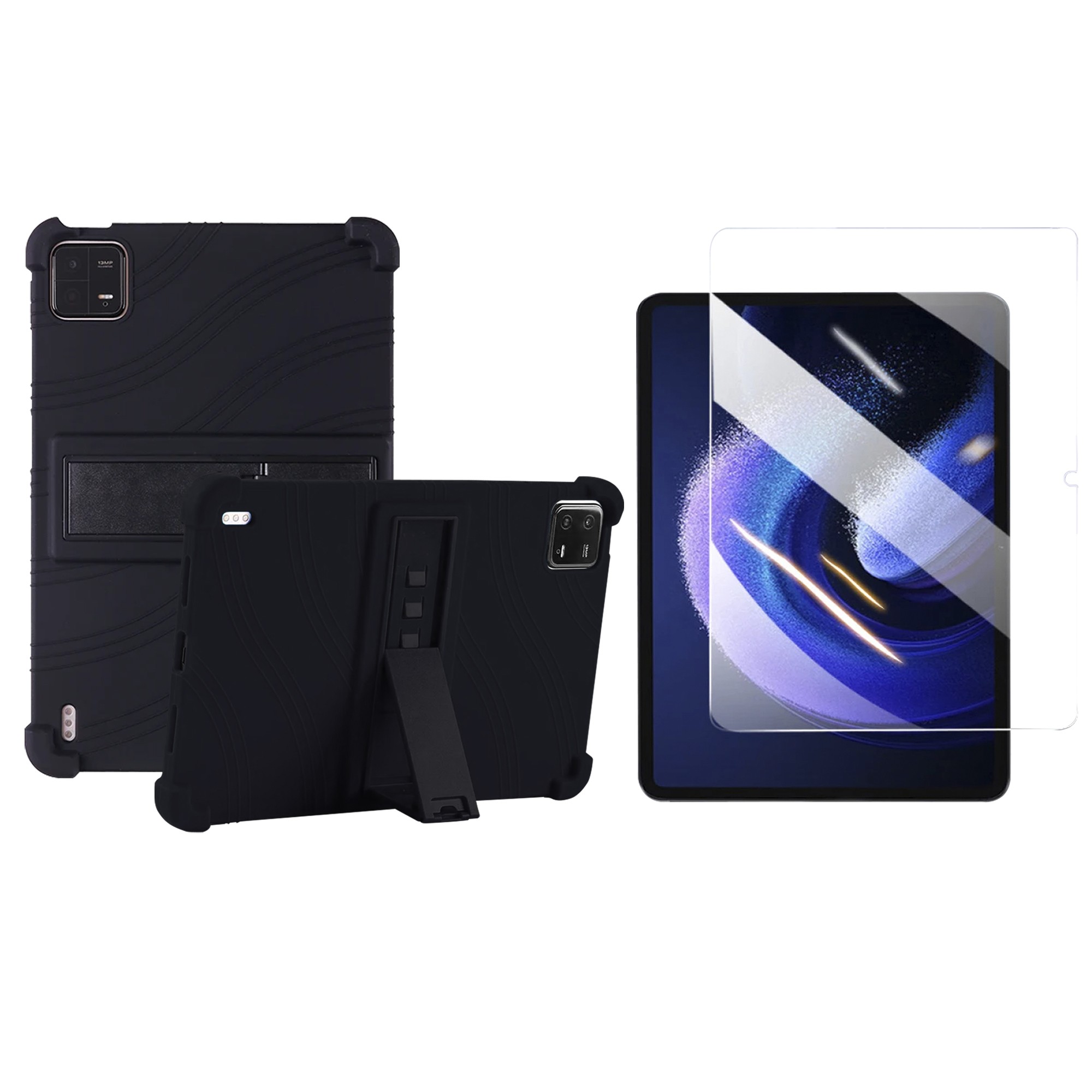 Kit Vidrio templado y Estuche Protector de goma antigolpes soporte para Tablet Xiaomi Mi Pad 6 / Mi Pad 6 Pro 2023 11 Pulgadas