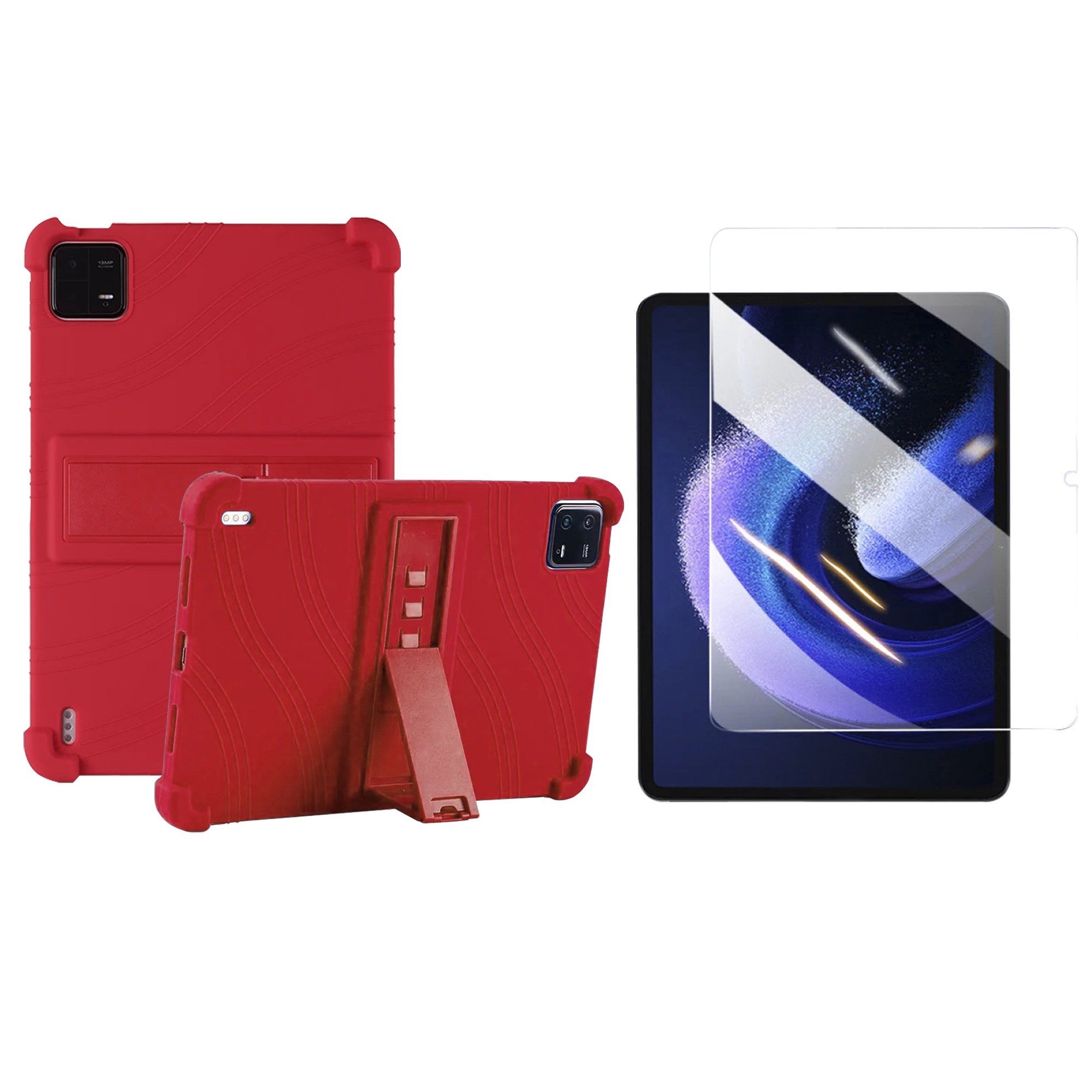 Kit Vidrio templado y Estuche Protector de goma antigolpes soporte para Tablet Xiaomi Mi Pad 6 / Mi Pad 6 Pro 2023 11 Pulgadas