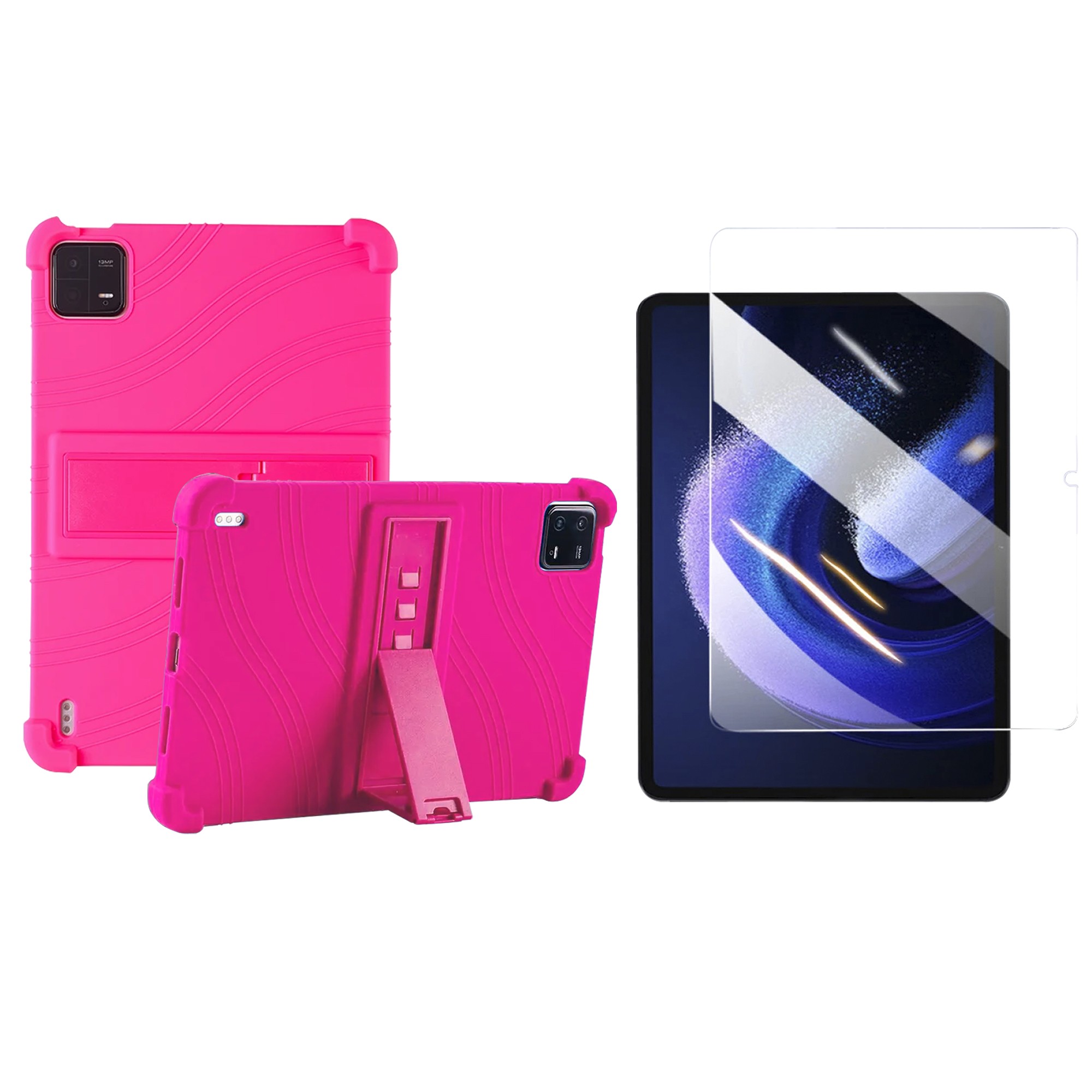 Kit Vidrio templado y Estuche Protector de goma antigolpes soporte para Tablet Xiaomi Mi Pad 6 / Mi Pad 6 Pro 2023 11 Pulgadas