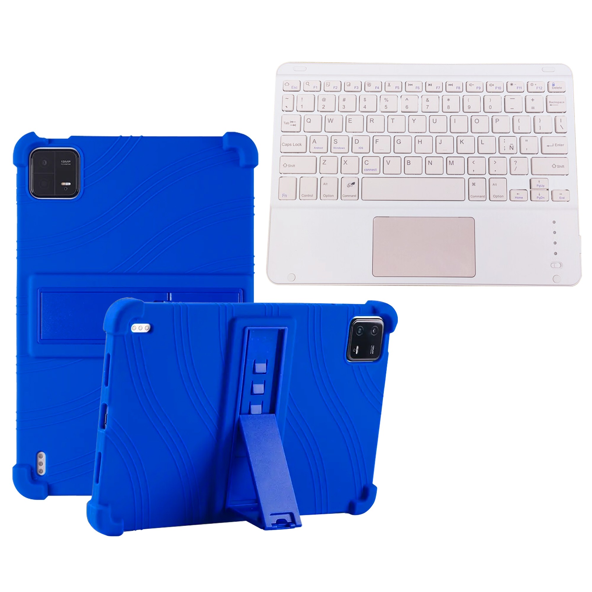 Kit Case Estuche Protector Antigolpes + Teclado Touchpad Bluetooth para Tablet Xiaomi Mi Pad 6 / Mi Pad 6 Pro 2023 11 Pulgadas
