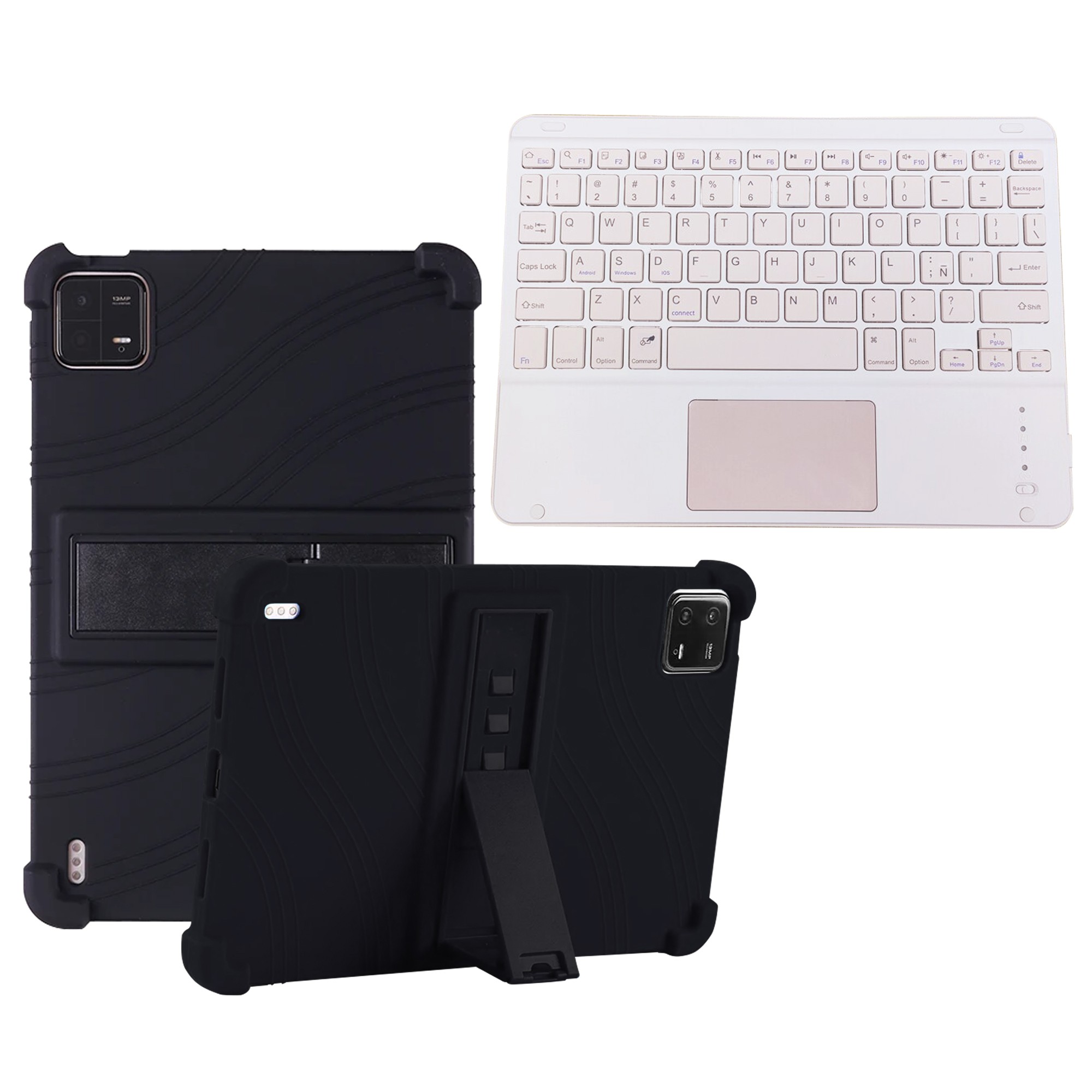 Kit Case Estuche Protector Antigolpes + Teclado Touchpad Bluetooth para Tablet Xiaomi Mi Pad 6 / Mi Pad 6 Pro 2023 11 Pulgadas