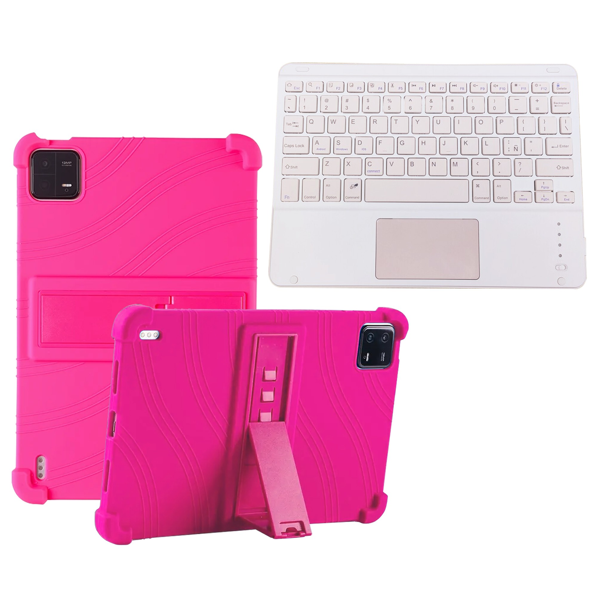 Kit Case Estuche Protector Antigolpes + Teclado Touchpad Bluetooth para Tablet Xiaomi Mi Pad 6 / Mi Pad 6 Pro 2023 11 Pulgadas