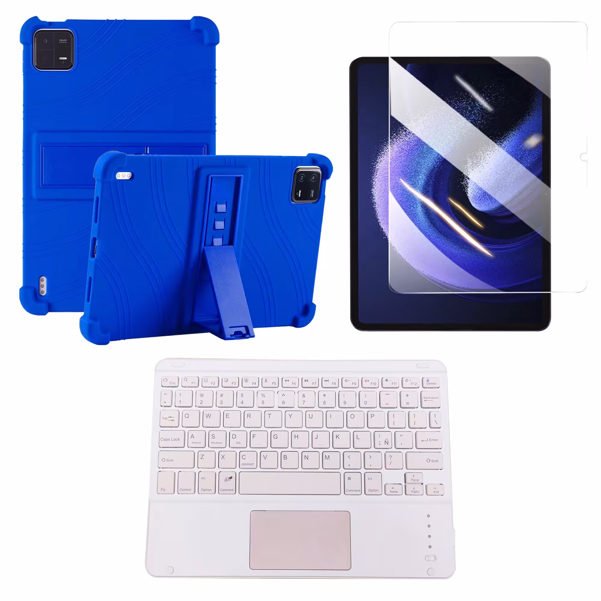 Kit Vidrio templado + Estuche Protector + Teclado Touchpad Bluetooth Tablet Xiaomi Mi Pad 6 / Mi Pad 6 Pro 2023 11 Pulgadas