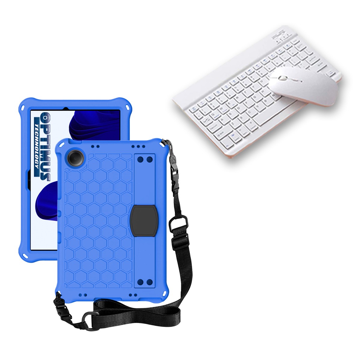 Kit Case Forro Protector con correa + Teclado y Mouse Bluetooth para Tablet Samsung Galaxy Tab A9 Plus 11 Pulgadas SM-X210