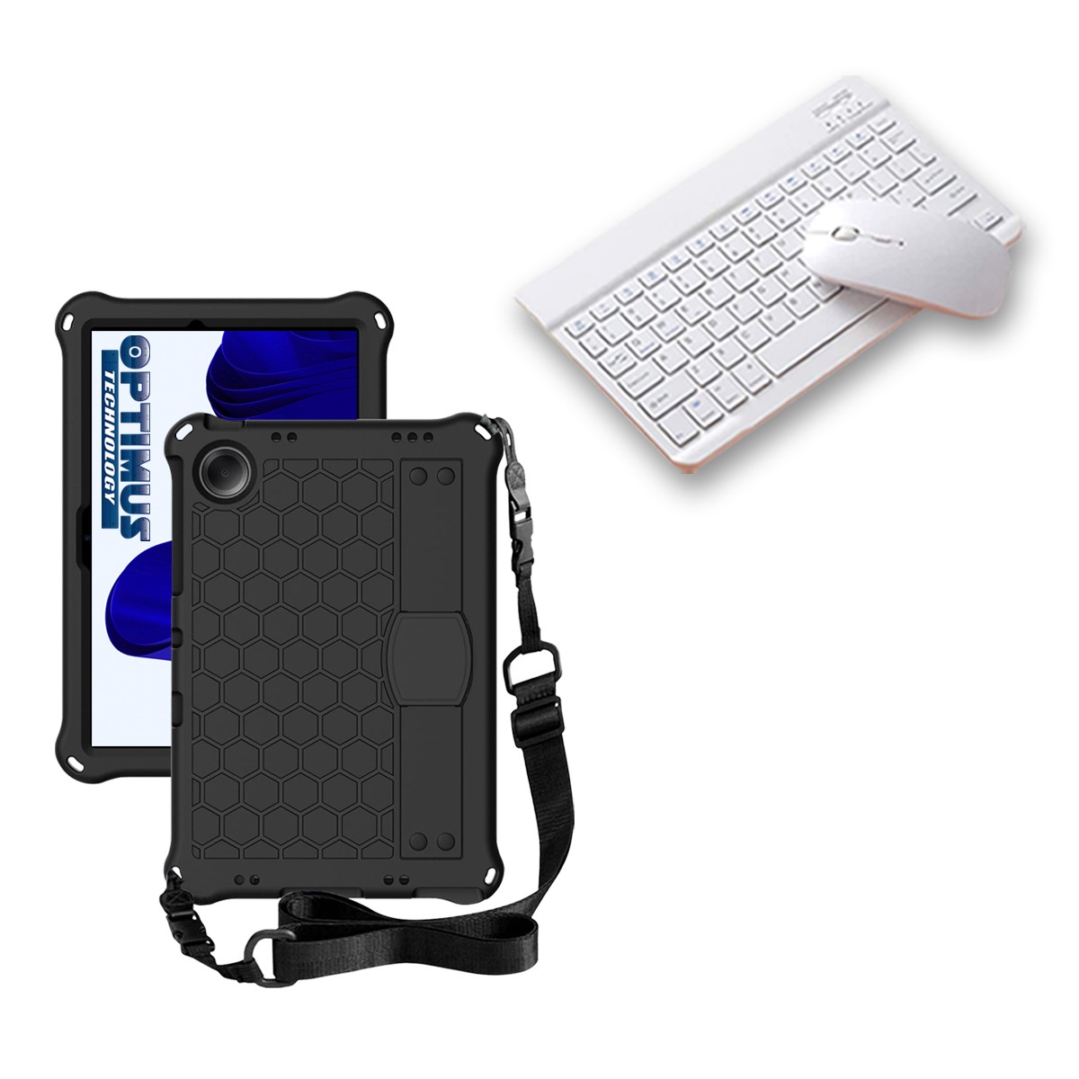Kit Case Forro Protector con correa + Teclado y Mouse Bluetooth para Tablet Samsung Galaxy Tab A9 Plus 11 Pulgadas SM-X210