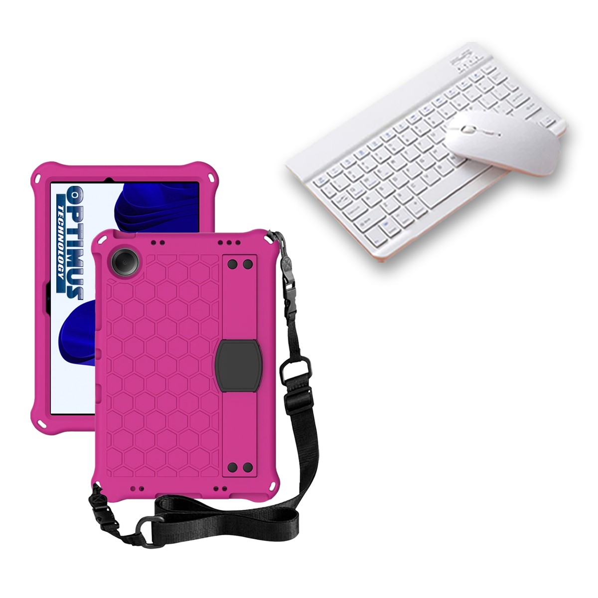 Kit Case Forro Protector con correa + Teclado y Mouse Bluetooth para Tablet Samsung Galaxy Tab A9 Plus 11 Pulgadas SM-X210