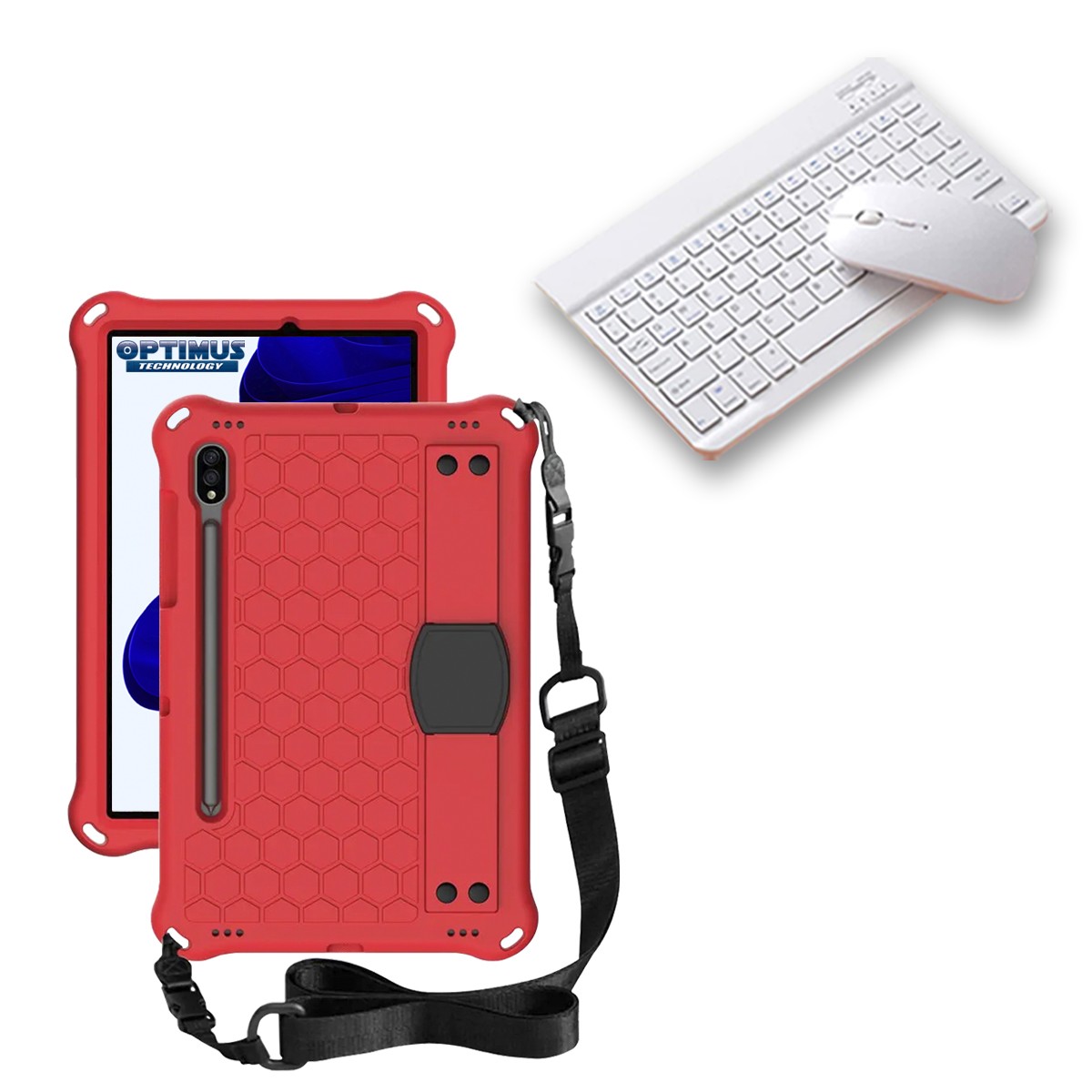 Kit Case Forro Protector con correa + Teclado y Mouse Bluetooth para Tablet Samsung Galaxy Tab S9 FE 10.9 Pulgadas 2023 SM-X510