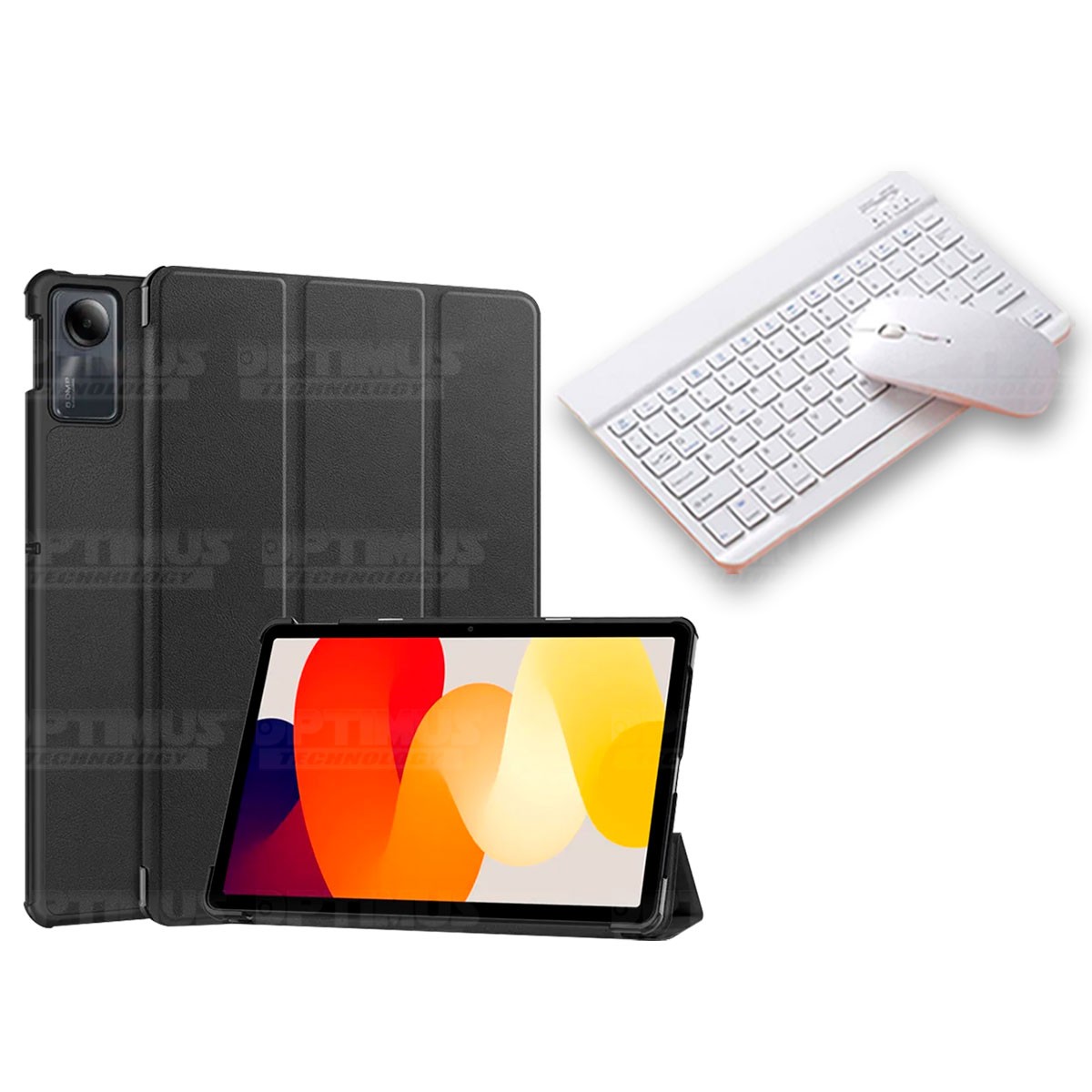 Kit Case Forro Protector + Teclado y Mouse Ratón Bluetooth para Tablet Xiaomi Redmi Pad SE 11 Pulgadas 2023 Wifi