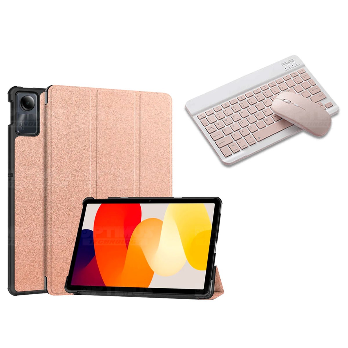 Kit Case Forro Protector + Teclado y Mouse Ratón Bluetooth para Tablet Xiaomi Redmi Pad SE 11 Pulgadas 2023 Wifi