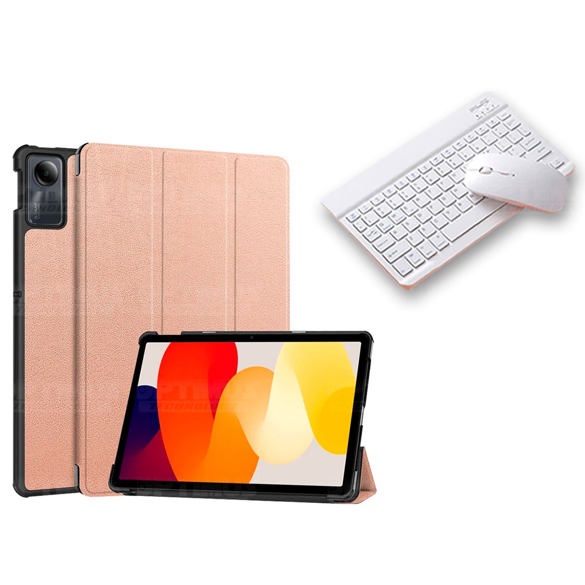 Kit Case Forro Protector + Teclado y Mouse Ratón Bluetooth para Tablet Xiaomi Redmi Pad SE 11 Pulgadas 2023 Wifi