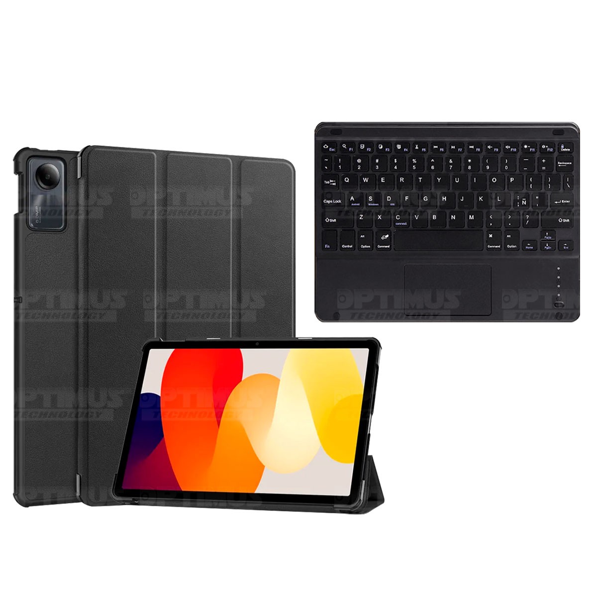 Kit Case Folio Protector + Teclado Mouse Touchpad Bluetooth para Tablet Xiaomi Redmi Pad SE 11 Pulgadas 2023 Wifi