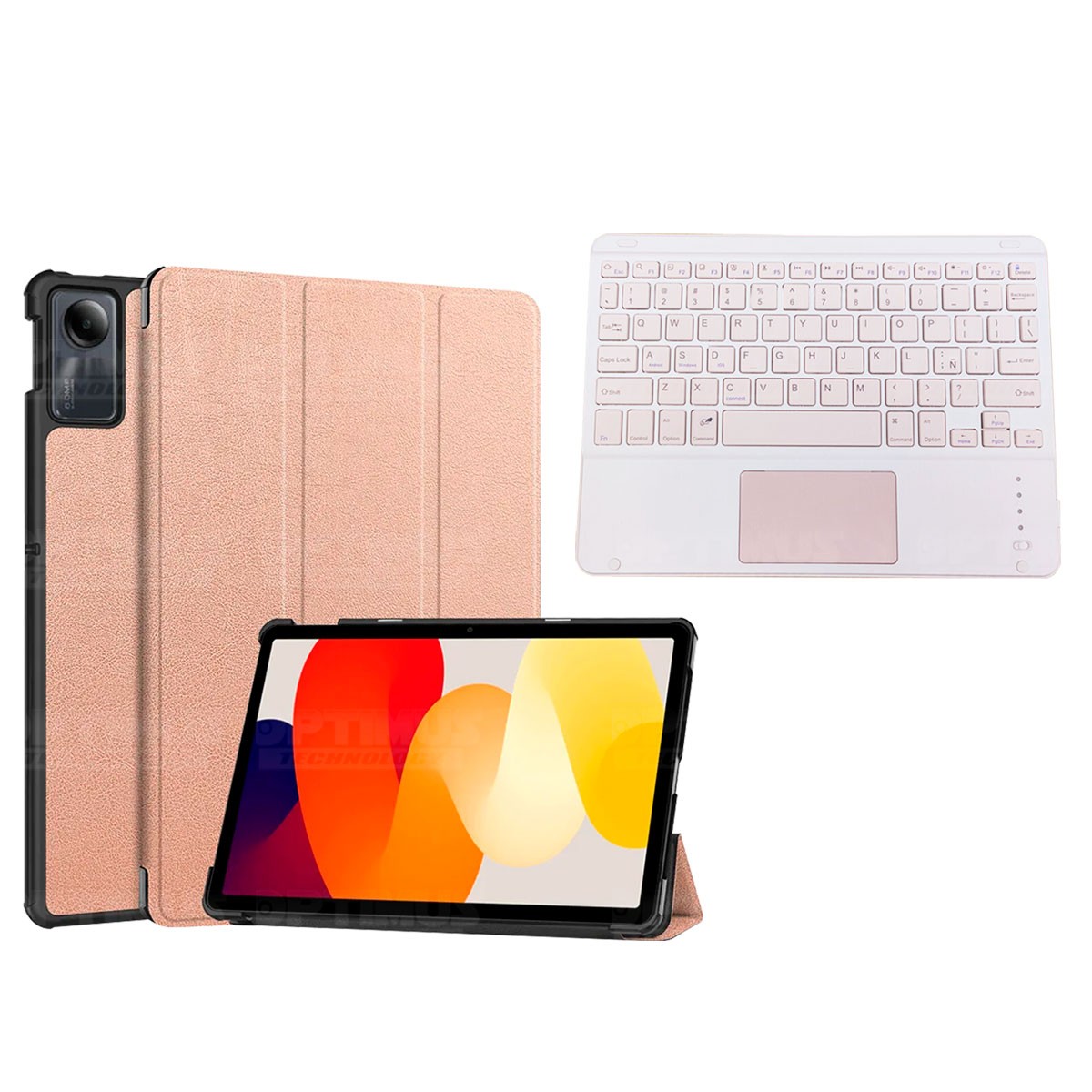 Kit Case Folio Protector + Teclado Mouse Touchpad Bluetooth para Tablet Xiaomi Redmi Pad SE 11 Pulgadas 2023 Wifi