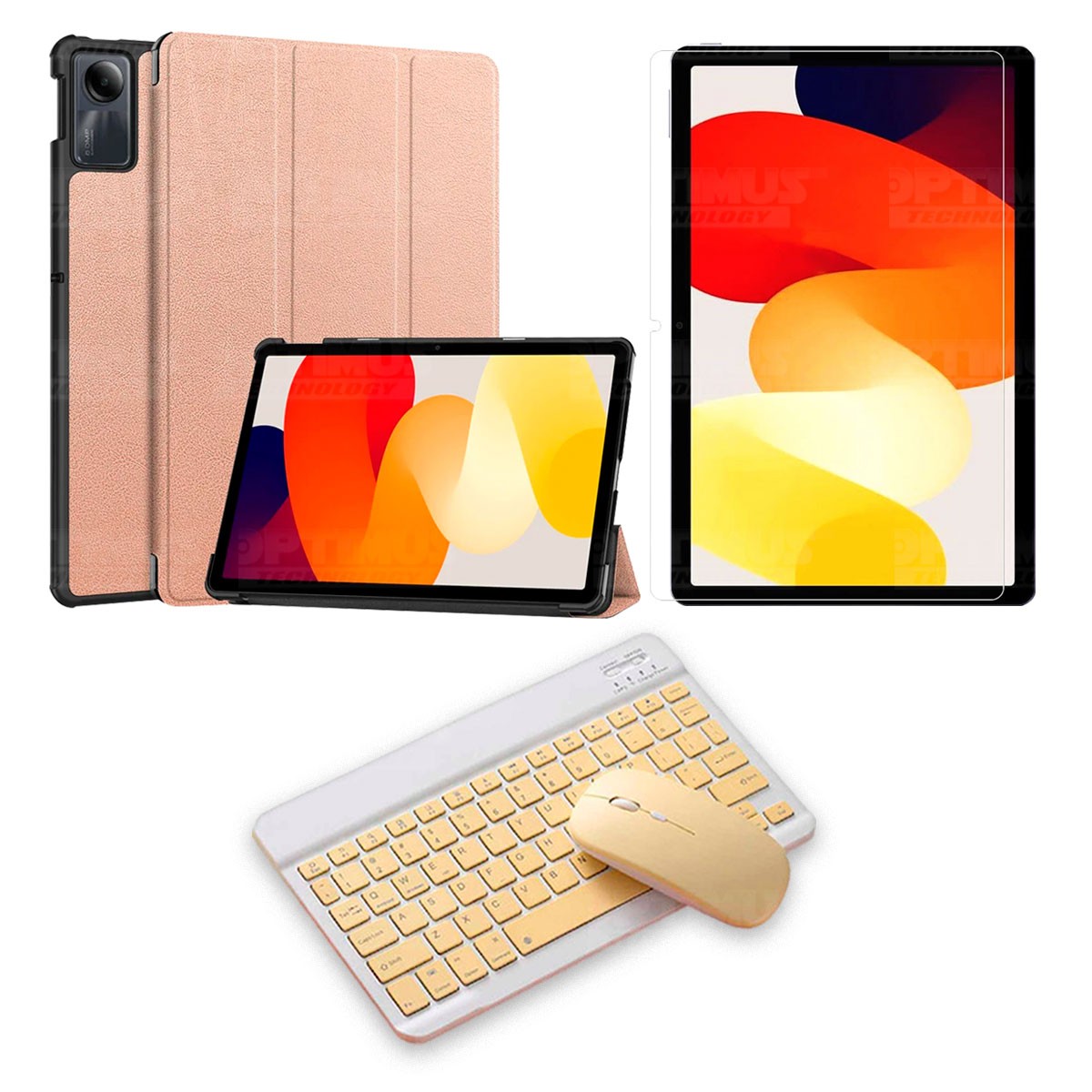 Kit Vidrio templado + Case Protector + Teclado y Mouse Bluetooth Tablet Xiaomi Redmi Pad SE 11 Pulgadas 2023 Wifi