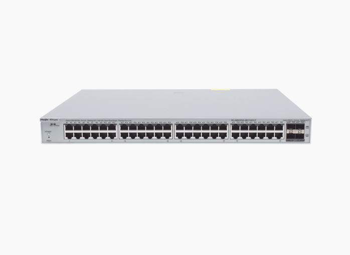 RUIJIE-SWITCH ADMINISTRABLE DE 48 PUERTOS GIGABIT POE 802.3AF/AT + 4 SFP+ PARA FIBRA 10GB, GESTIÓN GRATUITA DESDE LA NUBE