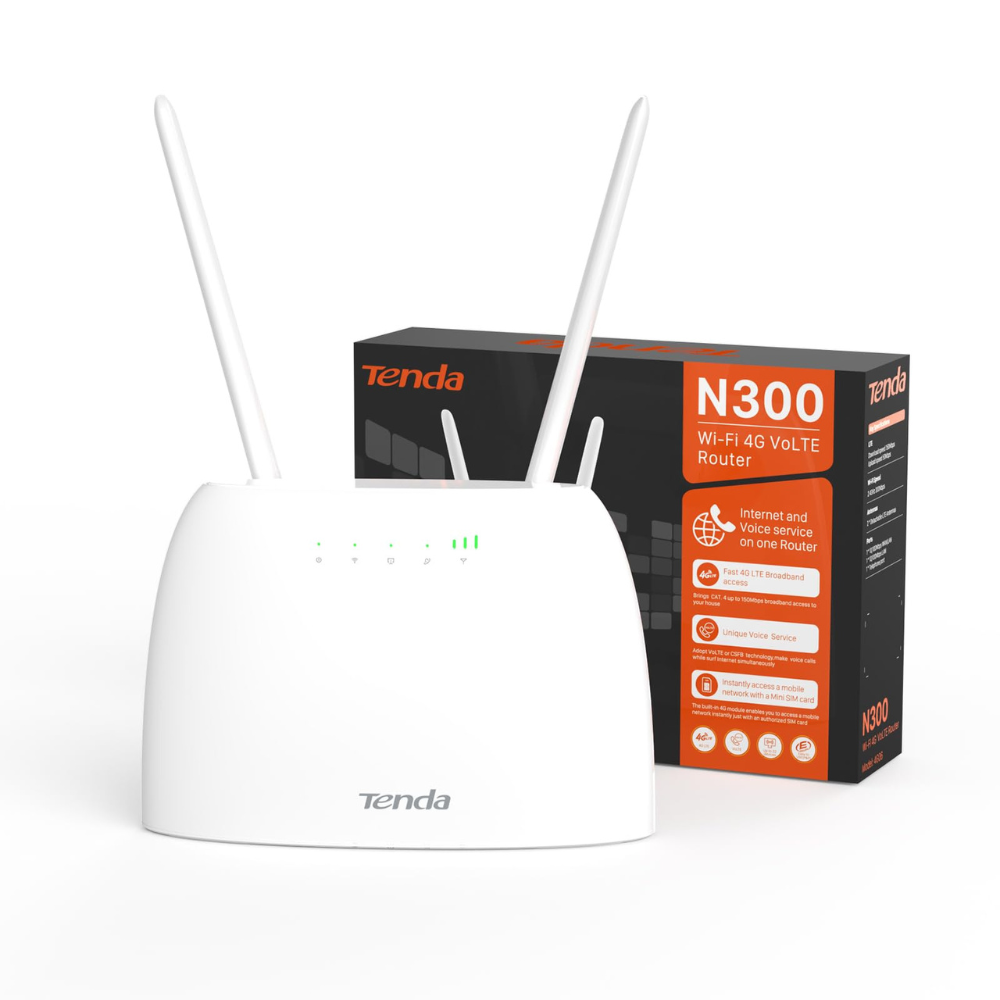 Router tenda 4g06 vista con empaque