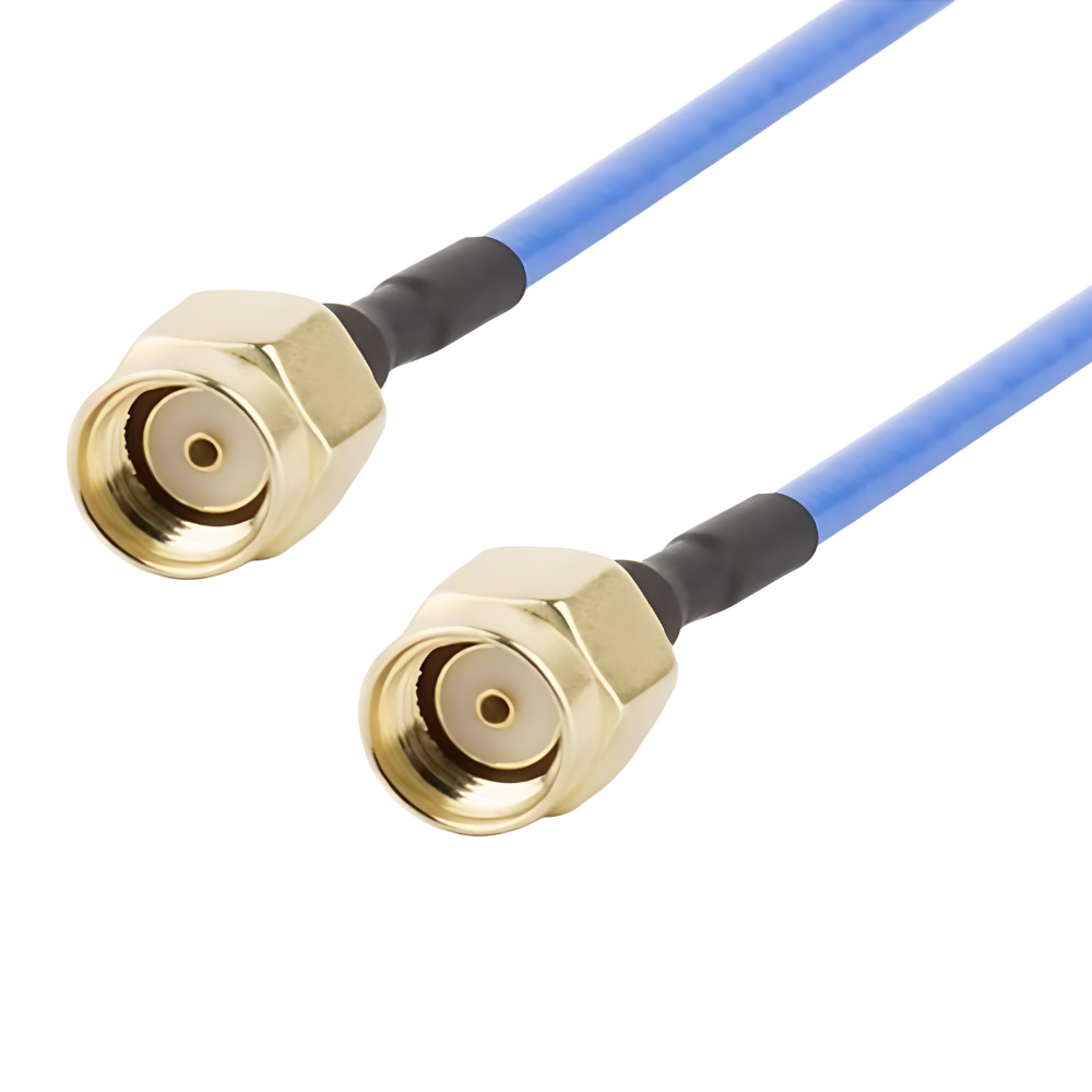 Conector Cable Pigtail-Jumper Rp-Sma Macho A Rp-Sma Macho Con Cable Azul De 30 Cm Rg-402