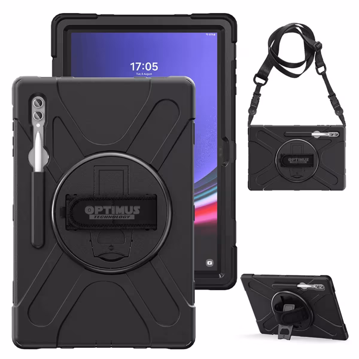 Estuche Protector con Correa Desmontable Tablet Samsung Galaxy Tab S10 Plus de 12.4" SM-X820 SM-X826B Anti golpes con soporte