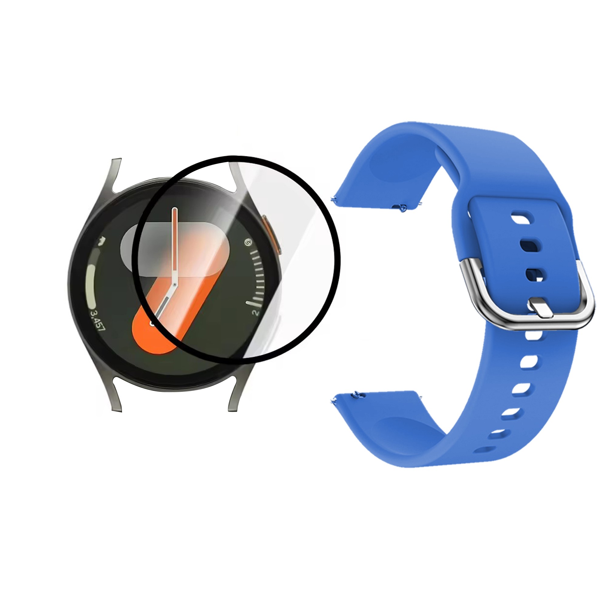 Kit Pulso Correa Y Vidrio Templado Nanoglass Protector Para Reloj Samsung Galaxy Watch 7 44mm
