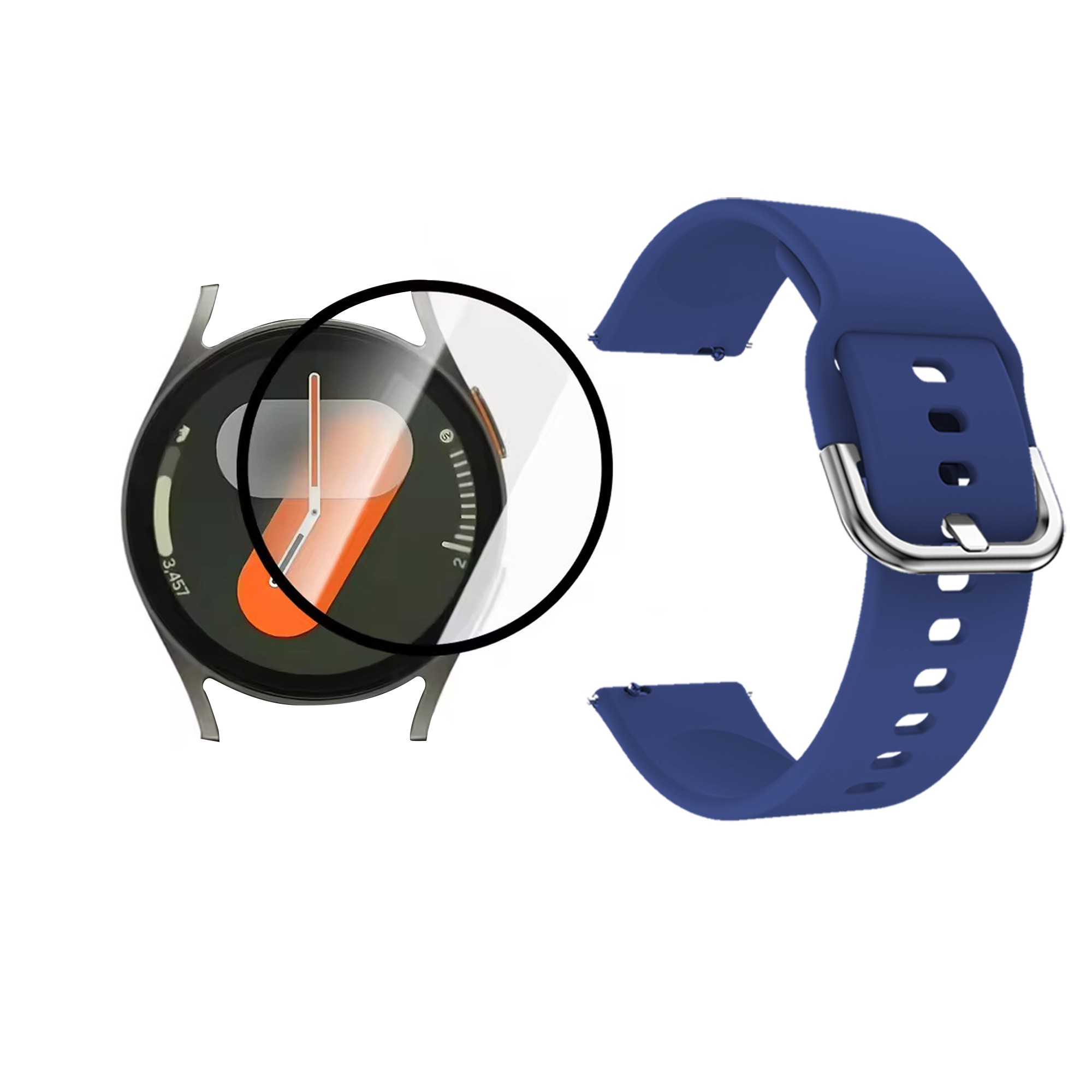 Kit Pulso Correa Y Vidrio Templado Nanoglass Protector Para Reloj Samsung Galaxy Watch 7 44mm