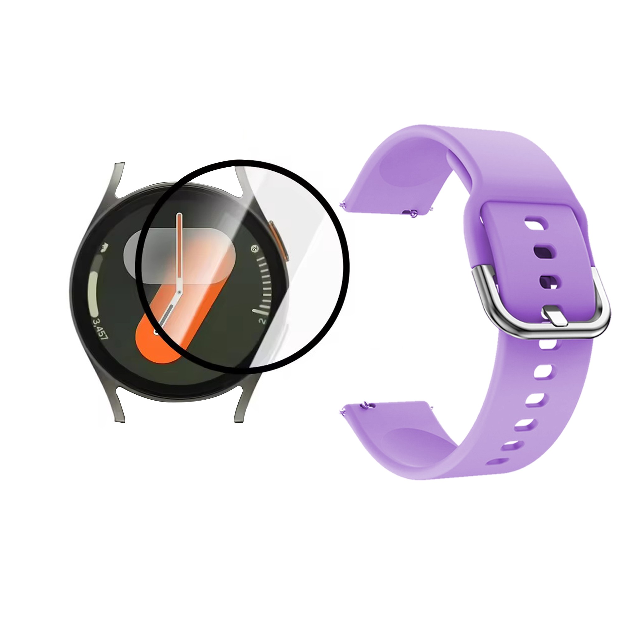 Kit Pulso Correa Y Vidrio Templado Nanoglass Protector Para Reloj Samsung Galaxy Watch 7 44mm
