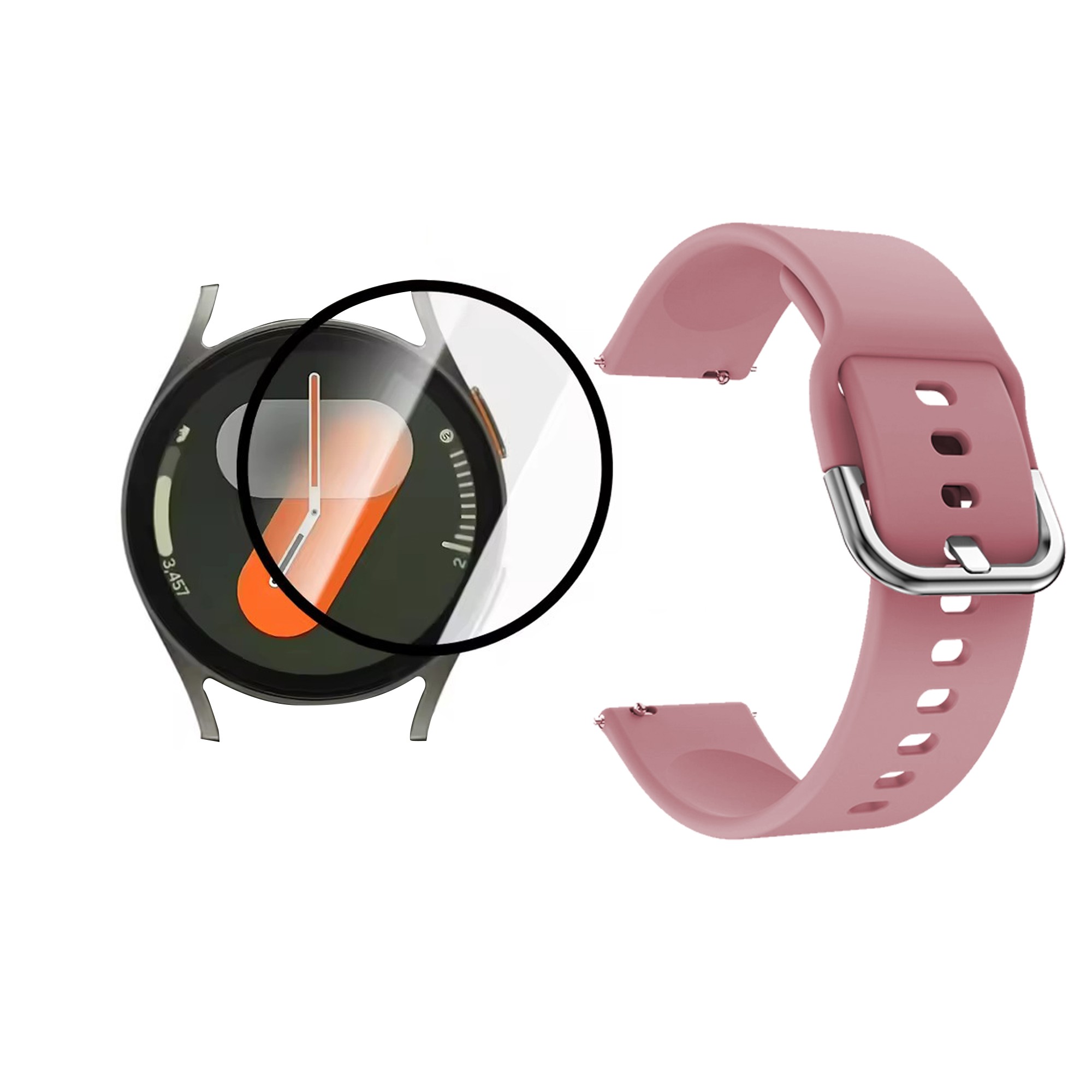 Kit Pulso Correa Y Vidrio Templado Nanoglass Protector Para Reloj Samsung Galaxy Watch 7 44mm