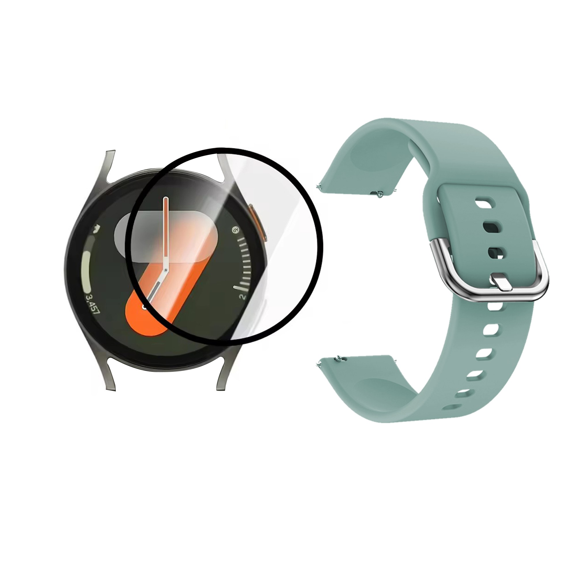 Kit Pulso Correa Y Vidrio Templado Nanoglass Protector Para Reloj Samsung Galaxy Watch 7 44mm