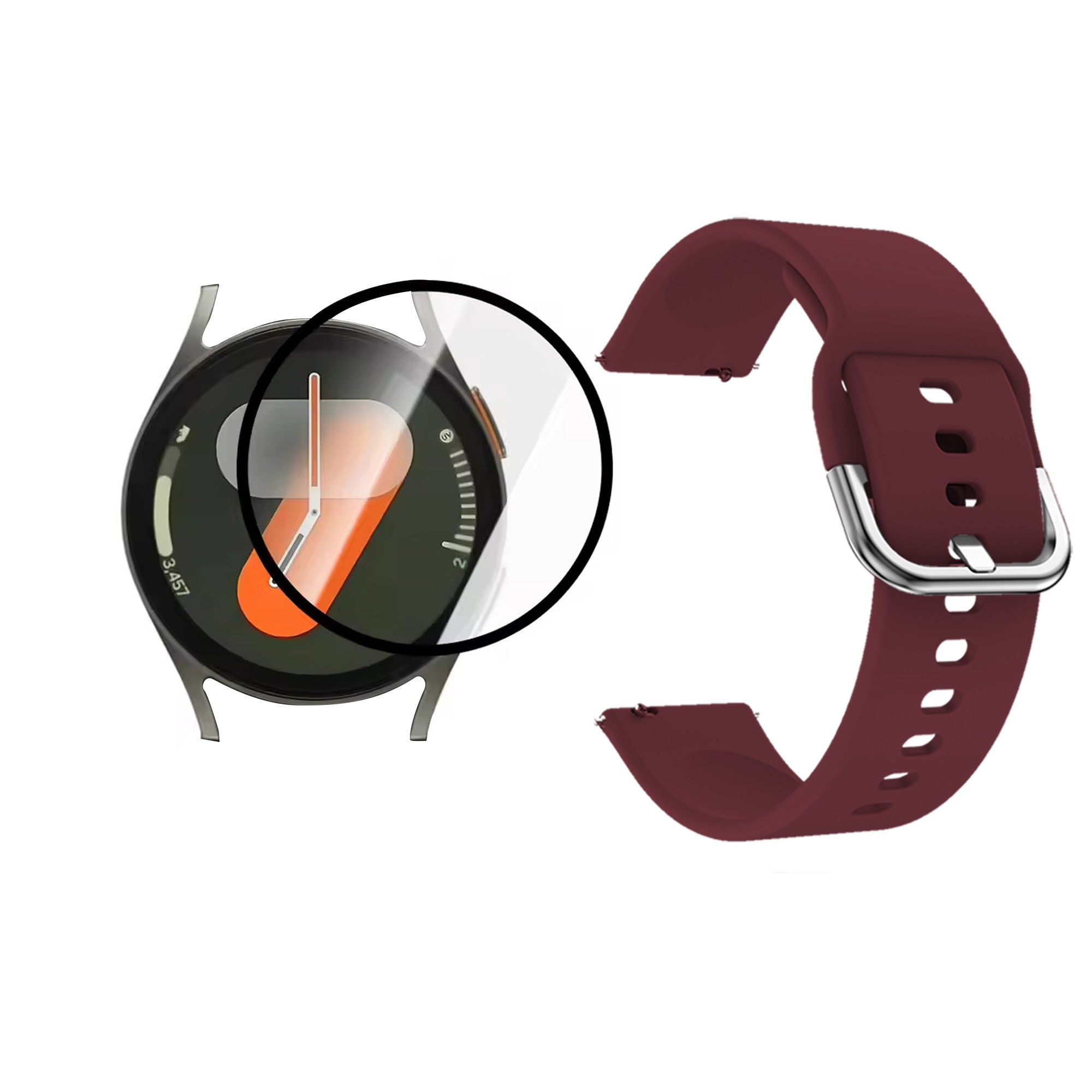 Kit Pulso Correa Y Vidrio Templado Nanoglass Protector Para Reloj Samsung Galaxy Watch 7 44mm