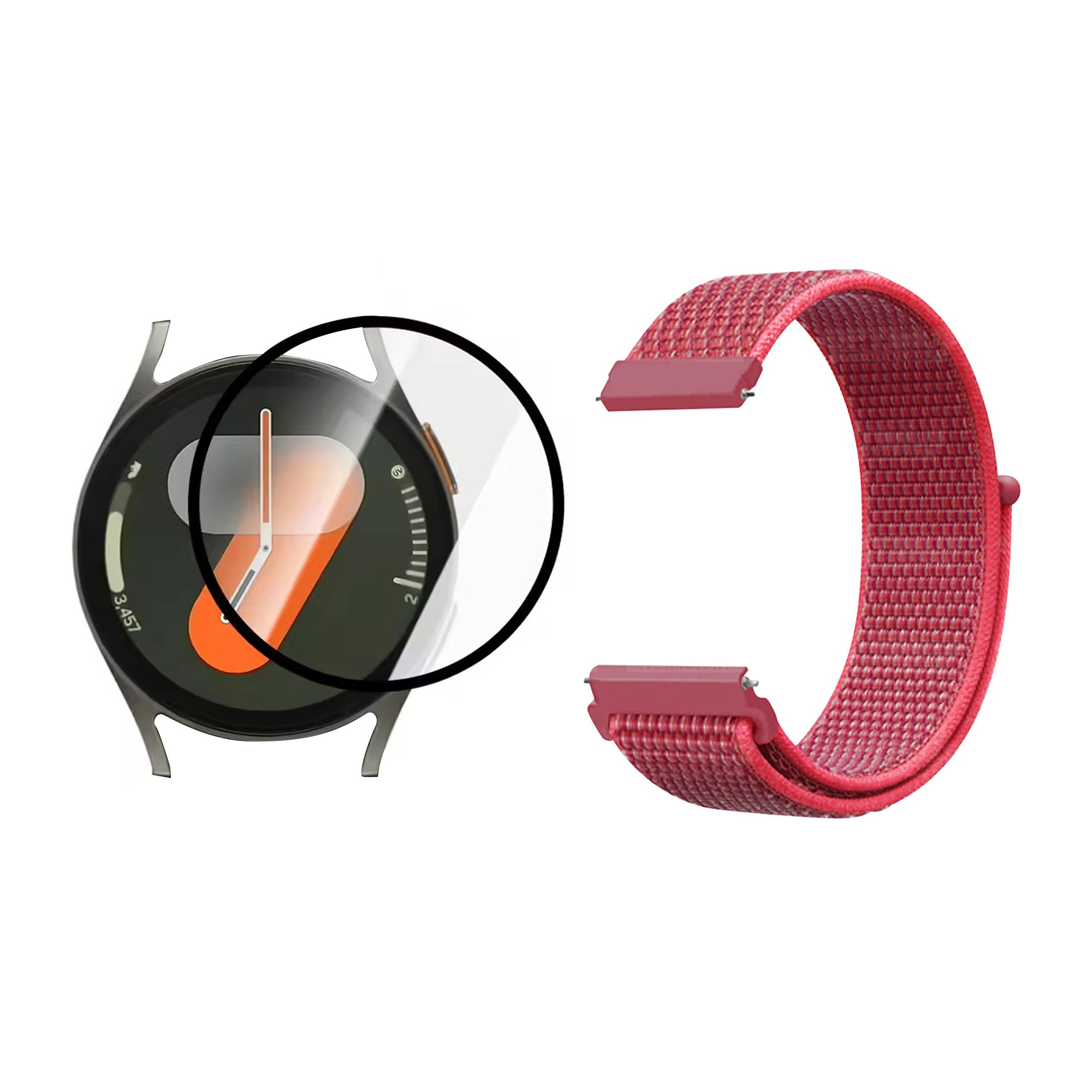 KIT Correa tipo velcro y Vidrio templado cerámico para Reloj Smartwatch Samsung Galaxy Watch 7 44mm