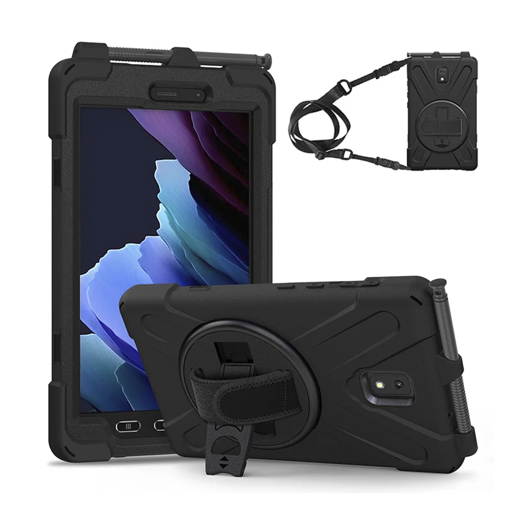 Estuche de Correa con soporte de 360° Para Samsung Galaxy Tab Active3 8 pulgadas SM-T575 / SM-T570