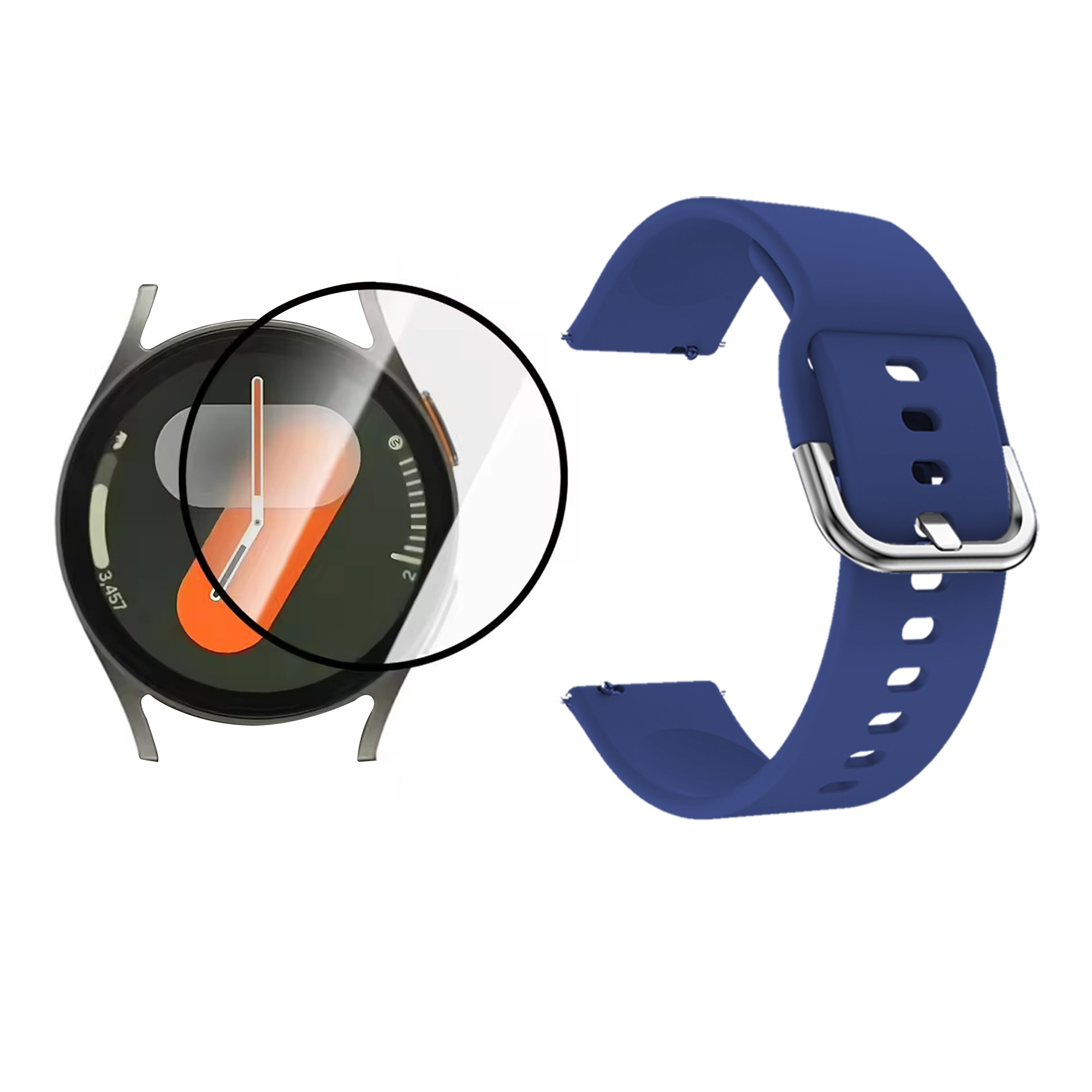 Combo pulso goma con vidrio templado Nanoglass para Reloj Smartwatch Samsung Galaxy Watch7 40mm