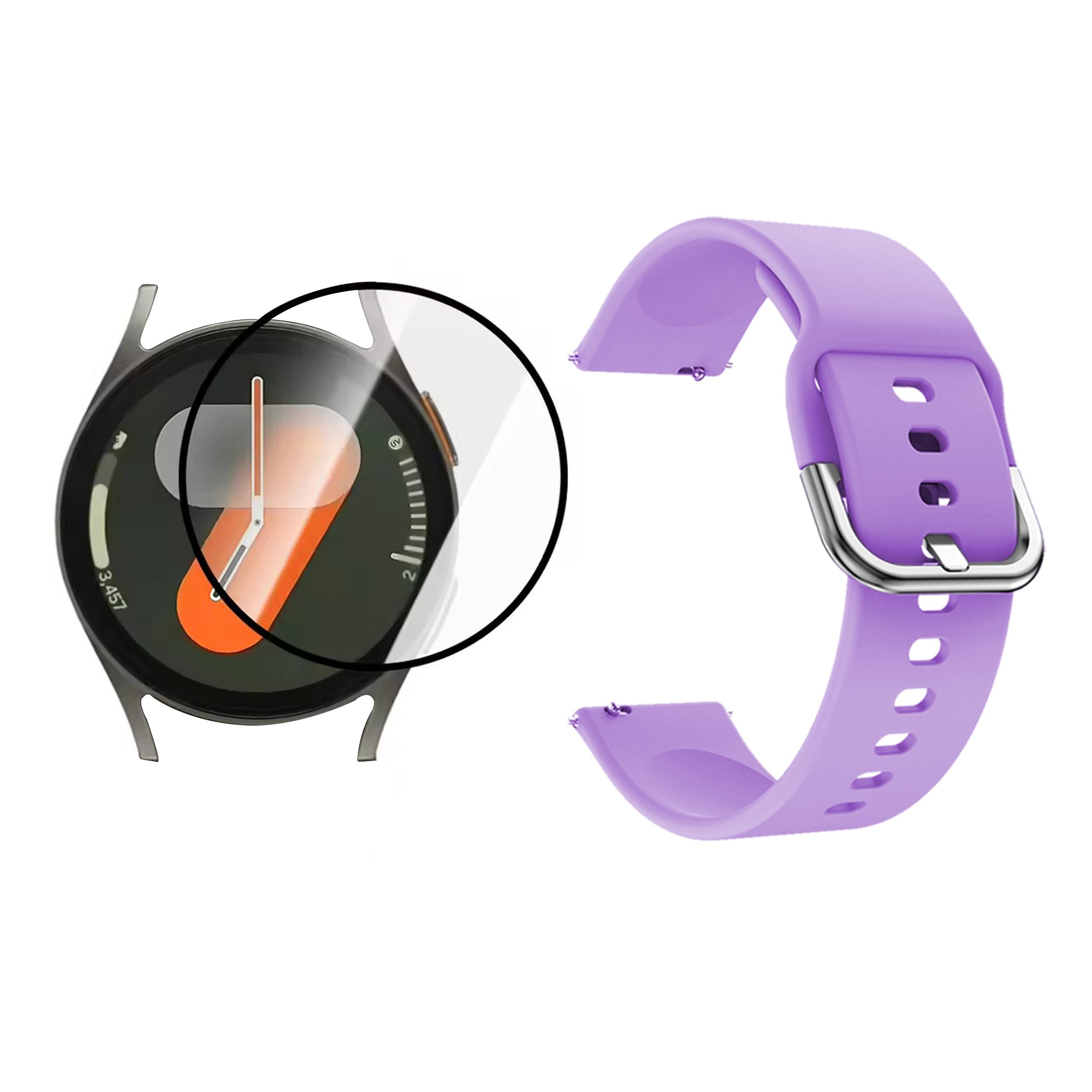 Combo pulso goma con vidrio templado Nanoglass para Reloj Smartwatch Samsung Galaxy Watch7 40mm