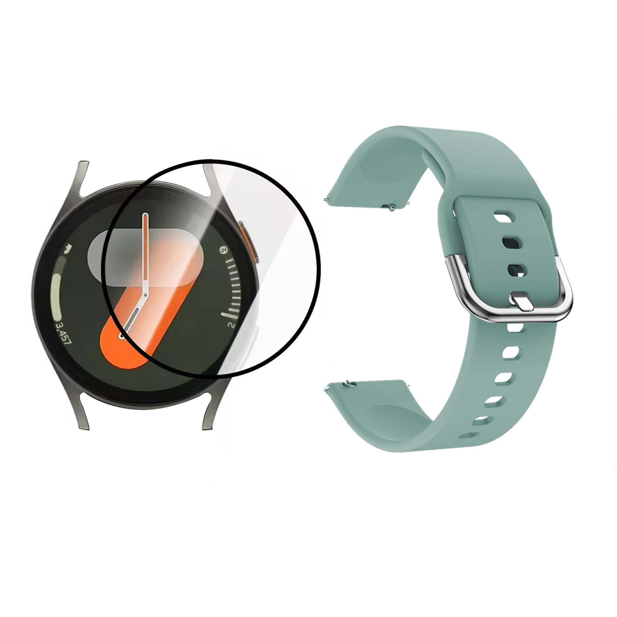 Combo pulso goma con vidrio templado Nanoglass para Reloj Smartwatch Samsung Galaxy Watch7 40mm