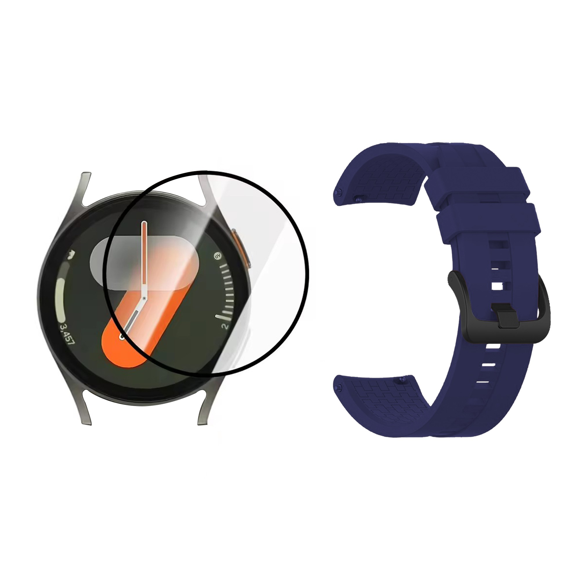 Kit Pulso goma de colores y vidrio nanoglass cerámico para Reloj Samsung Galaxy Watch 7 40mm